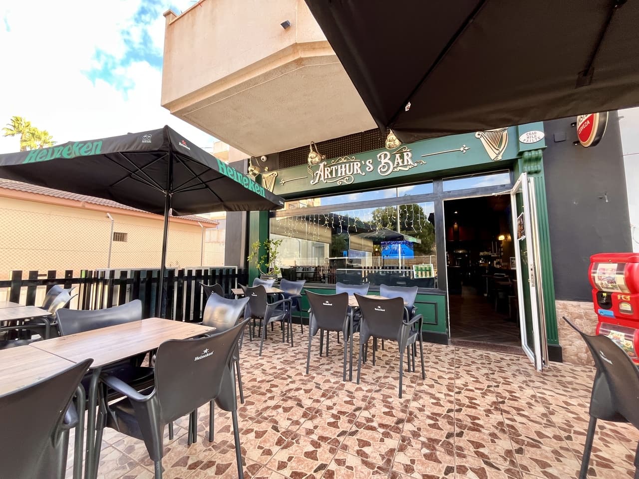 Prime freehold opportunity - a successful bar and restaurant in La Zenia, only 400 meters from the stunning La Zenia BeachThe unit is presented in immaculate condition and comes fully equipped with everything needed to step straight in and continue operations. It also features unique items directly imported from Ireland, giving the venue a distinctive and authentic touch that sets it apart from other establishments. With a dedicated pool and darts area, it has become a true hub for both locals and tourists alike.The venue is renowned for its weekly entertainment and themed dining, including Curry Night, Steak Night, Fish & Chips Fridays, and the legendary Sunday Roast, alongside a daily special every day of the week ensuring a steady stream of loyal customers and repeat business.Located on the ground floor, the property is wheelchair-friendly and also has a cage storage, perfect for keeping stock organized.Opportunities like this in La Zenia are extremely rare a turnkey business with freehold ownership in a prime location, complete with unique Irish touches. Don’t miss out on this amazing opportunity!