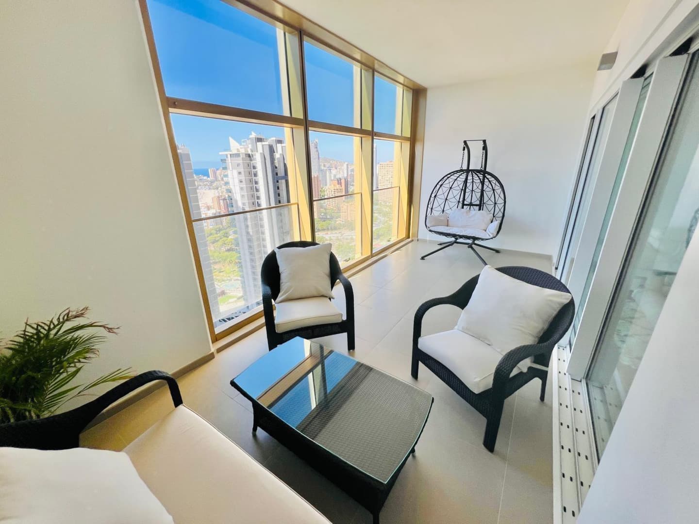 We present a two-bedroom apartment with one bathroom and a shower room in the city of Benidorm. Private parking space in the underground garage and a storage room! Just a 3-minute walk to the magnificent sandy Poniente Beach.Intempo is a majestic skyscraper rising above the Benidorm skyline. It is the tallest residential building in Spain and one of the tallest in Europe. This unique residential complex offers its residents luxurious apartments with panoramic views of the sea and the city, as well as a wide range of amenities including swimming pools, a spa, fitness center, and restaurants. Intempo is located in a prestigious area of Benidorm, just a few steps from Poniente Beach, making it an ideal place for those who value comfort and proximity to the sea. The Intempo building is designed in a contemporary architectural style with high-tech elements, which gives it a special charm and makes it stand out from other buildings. It is not just a residential complex, but a symbol of luxury and prestige, offering its residents a unique lifestyle full of comfort and enjoyment. If you dream of living in one of the most beautiful and modern buildings on the Costa Blanca, Intempo is exactly what you are looking for.Benidorm is a popular city in Spain with stunning beaches, restaurants, bars, shops, a variety of entertainment options, and water parks. It is considered one of Spain’s key resorts and stands out among other coastal resort towns and the entire country thanks to its numerous high-rise buildings. In addition to its climate, Benidorm attracts visitors with its famous Levante and Poniente beaches, designer boutiques and outlets, nightclubs, casinos, bars and restaurants, the Terra Mítica amusement park, the Aqualandia and Aqua Natura water parks, the Mundomar and Terra Natura theme parks, and the Benidorm Palace concert hall.Online reservation is possible, as well as mortgage financing from a bank at 3–6% per annum. When buying property in Spain, you can obtain a residence permit. Our company helps to arrange any type of residence permit.