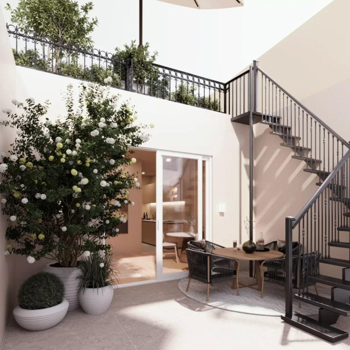 This extraordinary penthouse apartment boasts an incredibly efficient layout and stands out in every aspect, featuring a spacious terrace facing the street and a unique roof terrace. This exceptional rooftop space allows the owner to fully enjoy the fantastic climate of the Costa Cálida. The penthouse is adorned with exclusive furnishings, showcasing quality material choices and abundant natural light. The living room is enhanced by a large sliding door opening to an inviting terrace, as well as a welcoming fireplace. Above the terrace lies the stunning roof terrace, offering panoramic views of Cartagena Old Town. The roof terrace presents an opportunity to craft your personal haven, whether adorned with greenery, sun loungers, or even a rooftop bar. The bedrooms are designed for comfort and luxury. The master bedroom features a walk-in closet and an exclusive en suite bathroom with a shower, while there is also a guest bedroom with its own en suite bathroom. Situated in the heart of Old Town Cartagena, just a stone's throw away from the illustrious and opulent Grand Hotel, now transformed into a banking palace, this penthouse offers proximity to all the city has to offer while providing an exceptional living experience. In the tradition of Grand Hotels worldwide, renowned for their strategic locations, this penthouse benefits from an extraordinary setting, placing you in the heart of Cartagena's charm. A mere few minutes' walk will lead you to Calle Mayor, the bustling main shopping street of Cartagena, pulsating with life, diverse dining options, and shopping delights. Welcome to your new home, where a thriving lifestyle awaits you in the midst of one of Cartagena's most exclusive and convenient locales. Please note that the actual interior and exterior may differ slightly from the visualizations provided. Currently in construction.