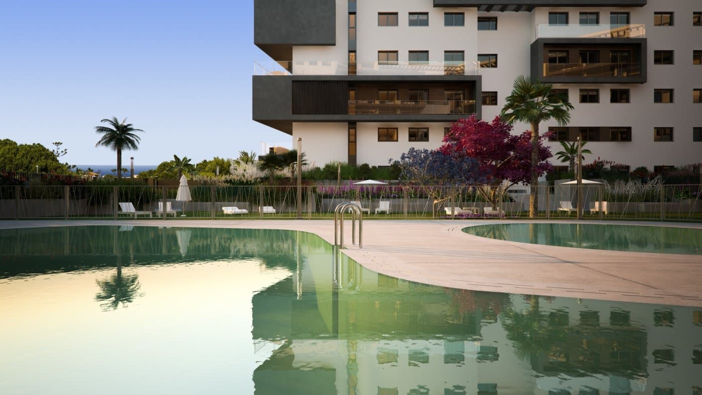 FLAT IN A LUXURY RESIDENTIAL COMPLEX BY THE SEA&#13;&#13; Imagine a place where the sea and nature become the protagonists of an incredible story: yours. Imagine an environment where you can give free rein to your imagination and live a thousand adventures by land sea. Welcome to this new Residencial in Campoamor, the home where you can live the life you have always dreamed of with the most beautiful horizon in the background: the Mediterranean.&#13;&#13; A 3-bedroom flat with a large terrace, a kitchen equipped with modern appliances, the most exclusive details and communal areas designed for the enjoyment of the whole family. Living in this residential is to feel the Mediterranean in every room of the house.&#13;&#13; The Residential is located in the highest part of Campoamor, very close to La Glea beach and the marina. &#13;&#13; A contemporary and modern architectural design that offers exclusive homes with top quality finishes, fusing spaciousness and new technologies in terms of efficiency and construction.&#13;&#13; Its imposing façade, the balance of its forms, the garden inside and the enormous terrace of the homes make this residential a beautiful architectural reference in the Mediterranean.&#13;&#13; You will be able to enjoy green areas for strolling and sunbathing. The communal areas include a large indoor heated swimming pool, a chill out area on the roof terrace, as well as a sports area to enjoy outdoor exercise, a gym, a children's play area and a large outdoor swimming pool together with a smaller one for children and a gourmet room. And because we know you'll love cycling in the area, we've set aside space for bike storage.&#13;&#13; Residents will enjoy a premium residential development that is fully accessible for people with reduced mobility and with the guarantee of living in an area protected by private security.&#13;&#13; Just 1000 m from the beach and a short drive from shopping centres, famous golf courses, restaurants with exquisite gastronomy and major cities such as Alicante and Murcia just 1 hour away. And all this in a climate with 300 days of sunshine a year and almost 20ºC average annual temperature. The perfect place for your holidays or to establish your permanent residence.&#13;&#13; &#13;