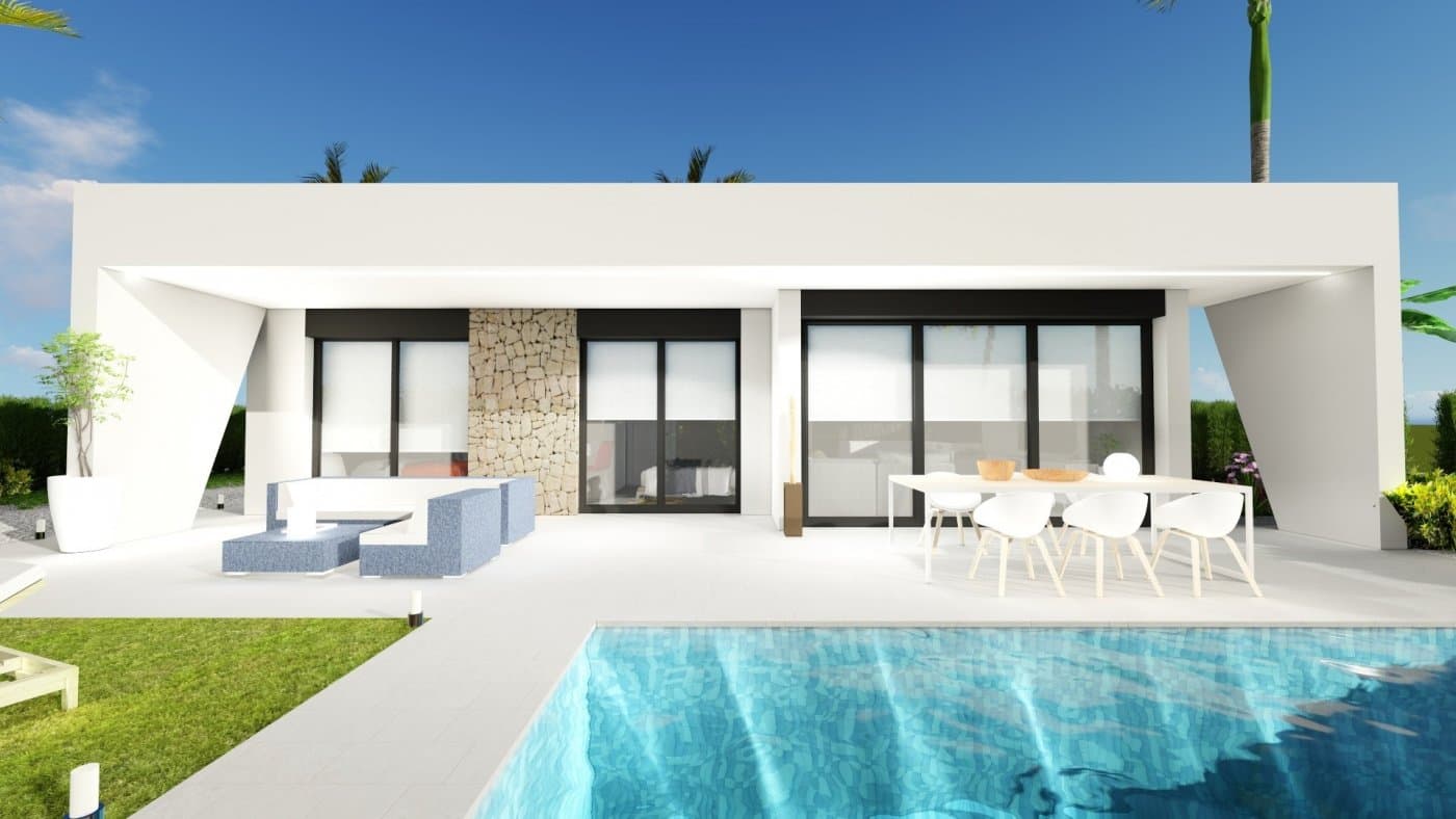 MODERN VILLAS IN CALASPARRA WITH PRIVATE POOL !!!&#13;&#13; New real estate development consisting of 215 independent villas in Calasparra.&#13;&#13; 170 villas will be built on plots of 545 m² and 45 villas on plots of 1,250 m².&#13;&#13; 2 and 3 bedroom homes with a private pool of 24.5 m2 included, modern finishes and maximum qualities:&#13;&#13; Matt black aluminum windows, motorized blinds, armored entrance door to the house, white lacquered interior doors, aerothermal system for hot water production, quartz (silestone) countertop in kitchen, electrical appliances included, pre-installation of air conditioning by ducts.&#13;