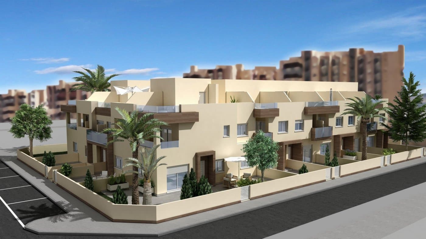BEAUTIFUL TOWNHOUSES IN LA MANGA &#13;&#13; This residential is located at km 14 of La Manga on a unique plot, on the first line of the Estacio canal and just 50 meters from the &#13; Mediterranean Sea. Unbeatable for its situation, just 800 meters from the port of Tomás Maestre, where we will find a select leisure area with bars, cafes, restaurants, shops, supermarkets, pharmacies, banks, etc. This project have 28 magnificent duplexes with 2 and 3 bedrooms. In Residencial the homes have been designed, to take advantage of every corner of the house, as well &#13; as the care in choosing the materials and their design&#13;&#13; La Manga del Mar Menor is a natural strip of land surrounded by two seas, the Mar Menor and the Mediterranean Sea. To this rarity you can add the multiple leisure and free time options, restaurants, supermarkets, medical centers, pharmacies, nautical sports centers, golf courses.&#13; La Manga is located on the north coast of the Costa Calida and is a popular holiday destination for tourists. The narrow land strip separating the warm lagoon and the colder sea has a unique microclimate. It’s one of the most exotic areas in Spain.&#13; Corvera airport is about 1 hour drive away and Alicante airport about 2 hours away.port about 2 hours away.&#13;