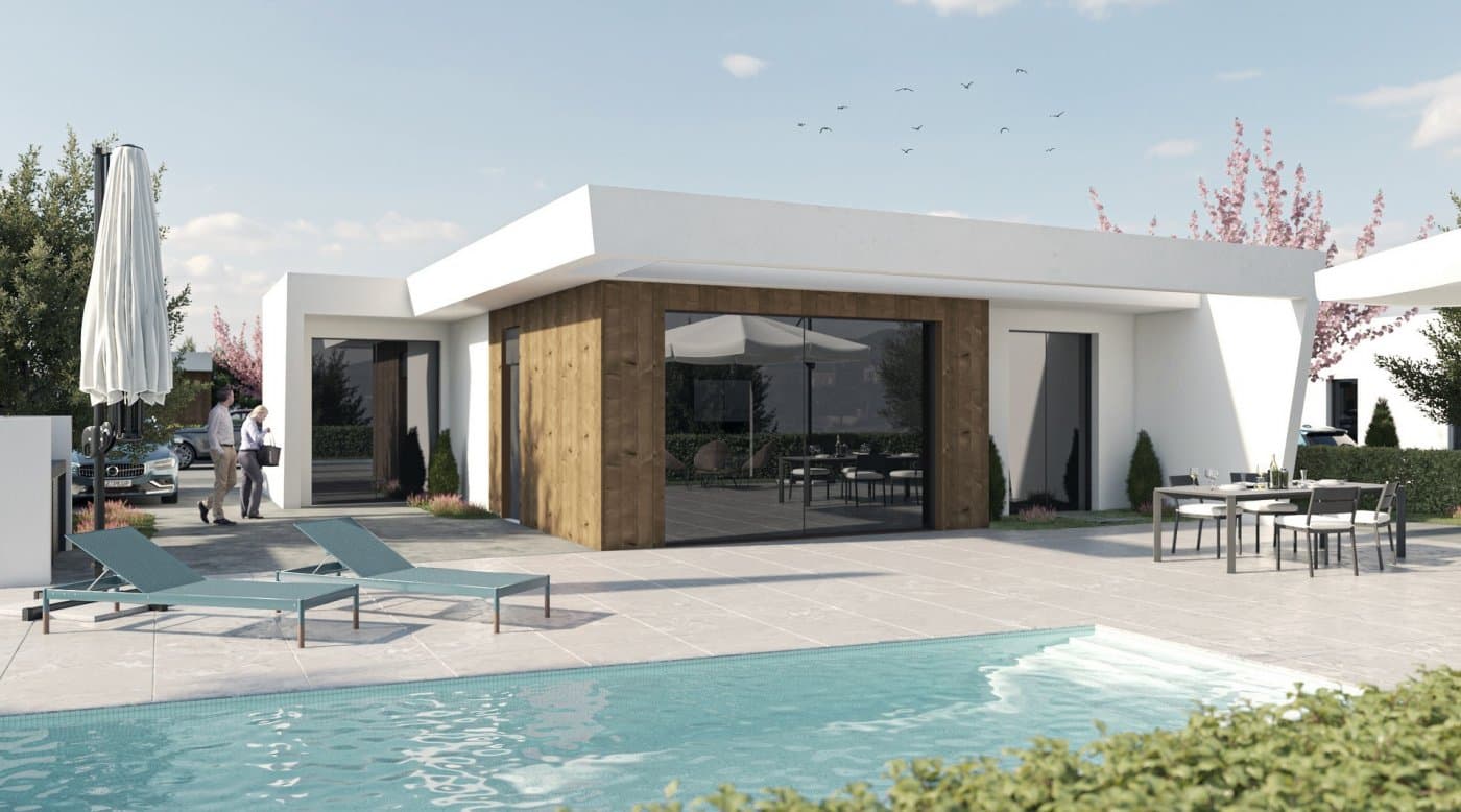 NEW BUILD VILLAS IN ALTAONA GOLF RESORT, MURCIA&#13;&#13; New Build residencial of beautiful villas in Altaona Golf resort, Murcia.&#13;&#13; Located in a privileged environment where we can live quietly, in contact with nature and the mountains, we achieve quality of life, fresh air and open spaces.&#13;&#13; You have 5 models to choose. Villas build on the plots from 320 m2 with 3 bedrooms, 2 bathrooms and a private pool with multiple options where quality is our highest and where we integrate the exterior with the interior of the living place.&#13;&#13; Exclusive New Build residential located in Altaona Golf just 15 minutes by car from the center of Murcia capital and 20 minutes from the beaches you can enjoy the tranquility and security offered by the Golf Course that has 18 holes and the comfort to live close to all services.&#13;&#13; Murcias airport Corvera only 15 minutes drive away.&#13;