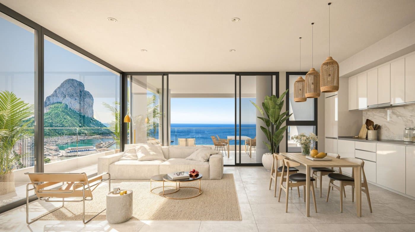 NEW BUILD LUXURY PENTHOUSES WITH THE SEA VIEWS IN CALPE&#13;&#13; New Build residential complex of 1, 2 and 3 bedrooms apartments with large terraces in Calpe.&#13;&#13; Two towers of 18 floors with beautiful apartments with views of the sea and the salt lake of Calpe.&#13;&#13; Complete installation of ducted air conditioning, with pump&#13; of cold and heat, by aerothermal control thermostat in&#13; living room.&#13;&#13; Large common areas with gardens, swimming pool, paddle tennis, children's area. On 11th floor of tower 1: infinity pool, sauna, gym and chill area out with sea views.&#13;&#13; Calpe, one of the towns of La Marina Alta, lies on the northern coast of the province of Alicante, surrounded by the towns of Altea, Benidorm, Teulada-Moraira, Benissa.&#13;&#13; Calpe has a wonderful mixture of old Valencian culture and modern tourist facilities. It is a great base from which to explore the local area or enjoy the many local beaches. &#13;&#13; Calpe alone has three of the most beautiful sandy beaches on the coast.&#13;&#13; Calpe also has two Sailing Clubs: Real Club Náutico de Calpe and Club Náutico de Puerto Blanco.&#13;&#13; Fishing village of Calpe now transformed into a tourist magnet, the town sits in an ideal location, easily accessed by the A7 motorway and the N332 that runs from Valencia to Alicante; its approximately 1 hour drive from the airport at Alicante and 1,5 hours to Valencias airport.&#13;&#13;