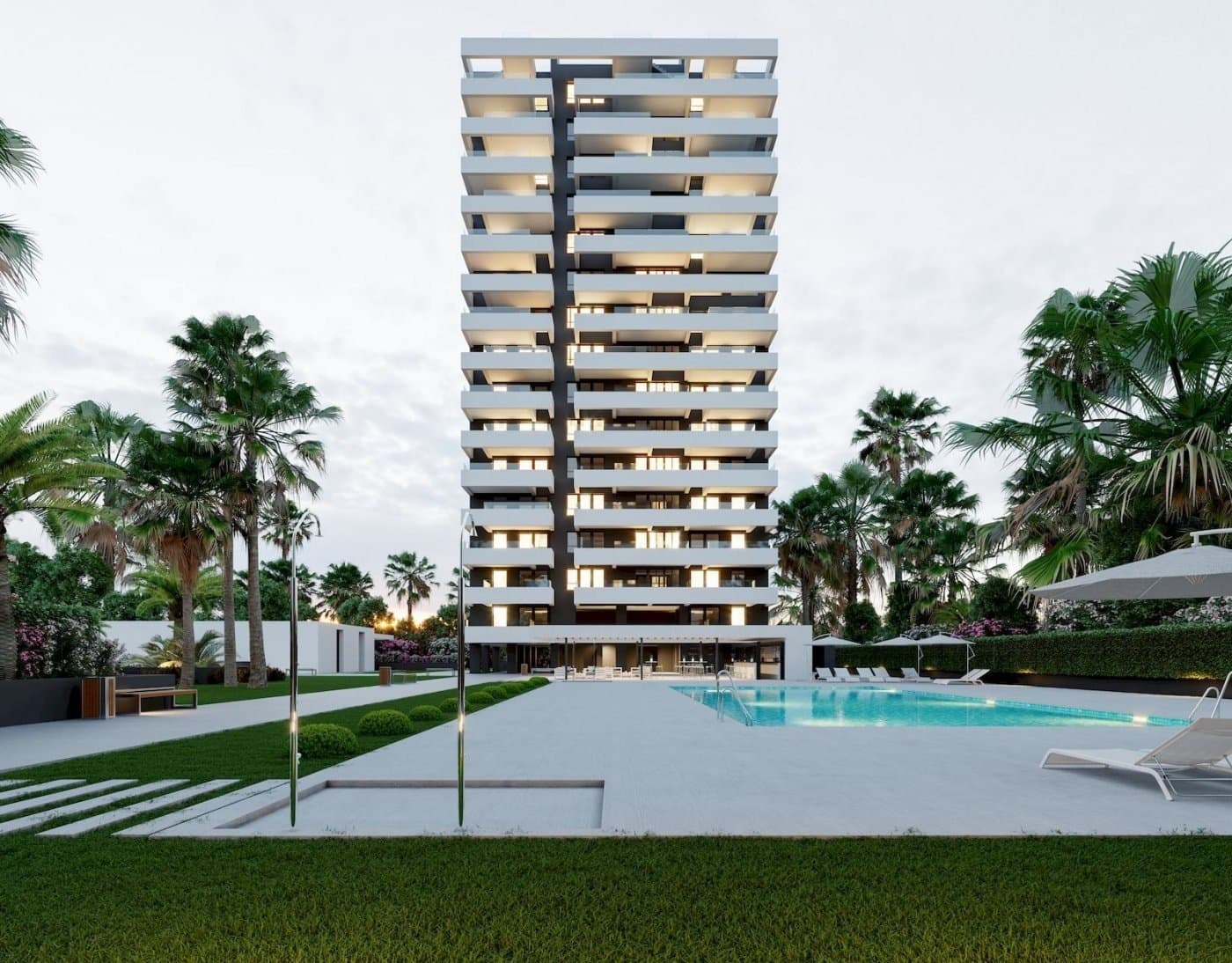 NEW BUILD PENTHOUSES IN CALPE

 New Build 2 and 3 bedrooms penthouses for sale in Calpe.

 Apartments located 3 min walk to the Arenal-Bol beach, surrounded by all desirable facilities such as restaurants, supermarkets, shops, cafes, banks and very close to Avenida de los Armies Españoles.

 This beautiful penthouses has 2 and 3 bedrooms, 2 bathrooms (1 en-suite), large living room with direct access to the terrace and roof top solarium. You can customize the home to your liking by choosing from various materials.

 Equipment: Armored entrance door, top quality ceramic tiling, double glazing type climalit, video intercom, TV sockets, telephone and internet connection, built-in wardrobes, sanitary ware in the bathrooms of leading brands in white, chrome taps, heating and ducted air conditioning, etc.

 The communal area with gardens, swimming pool, paddle tennis court and covered recreation area invites you to linger after a day at the beach. To admire the sunset, on the 9th floor there is a common space with sea views, a gym, a terrace and a gourmet area.

 Parking space and storage room with an extra cost of 20,000 euros.

 Calpe, one of the towns of La Marina Alta, lies on the northern coast of the province of Alicante, surrounded by the towns of Altea, Benidorm, Teulada-Moraira, Benissa.

 Fishing village of Calpe now transformed into a tourist magnet, the town sits in an ideal location, easily accessed by the A7 motorway and the N332 that runs from Valencia to Alicante; its approximately 1 hour drive from the airport at Alicante.

 Calpe has a wonderful mixture of old Valencian culture and modern tourist facilities. It is a great base from which to explore the local area or enjoy the many local beaches. Calpe alone has three of the most beautiful sandy beaches on the coast.

 Calpe also has two Sailing Clubs: Real Club Náutico de Calpe and Club Náutico de Puerto Blanco.