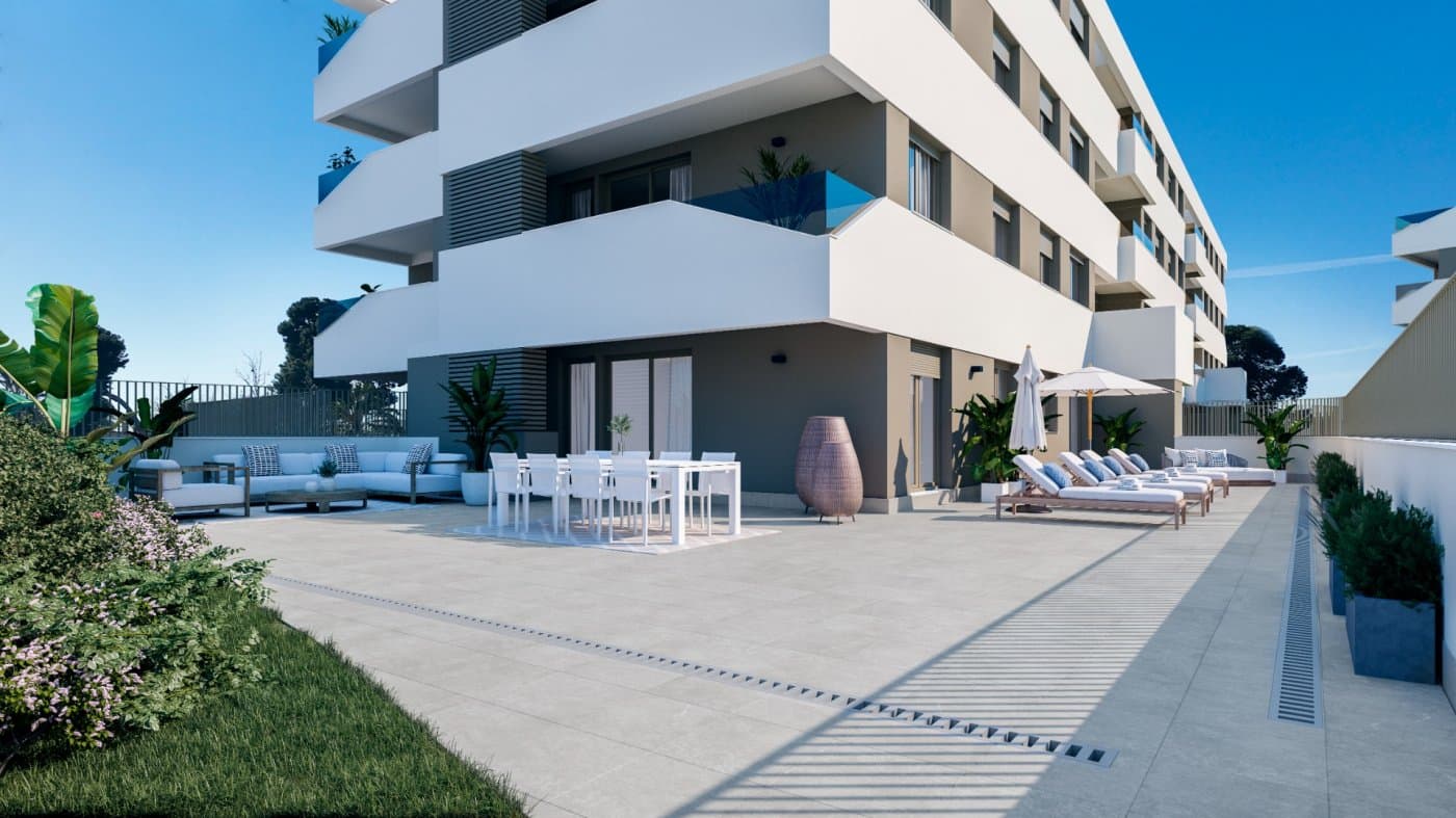NEW BUILD APARTMENTS IN SAN JUAN DE ALICANTE

 New Build residential complex of 82 exclusive apartments with 1, 2, 3 and 4 bedrooms in San Juan. In your new home you will enjoy common garden areas and a swimming pool where you can cool off on hot days. 
 The houses have a garage, storeroom and large terraces.

 Your new kitchen will also include the following equipment:
  Induction plaque.
 › Filter group.
 › Oven and microwave built into the column, except in homes where, due to the measurements, this is not possible. In these cases, the oven will be located under the induction hob and the built-in microwave in the upper cabinet.
 › Undercounter stainless steel sink with single-lever faucet.
 The kitchen will have led lights.

 In order for you to enjoy maximum comfort in your new home, the house will be equipped with a complete installation of hot-cold air conditioning through ducts with supply grilles in the living room and bedroom.

 The garage entrance and exit doors will be automatic, with an anti-crushing safety device and remote control. If you have an electric car, you won't have to carry out inconvenient works in your garage after handing over the keys, since it will have provision for recharging this type of vehicle.
 The storage rooms will have a metal door, in compliance with the regulations required by their location.

 Residential has children's and adult pools, surrounded by the solarium area. A social club will allow you to fully enjoy all the common facilities, where you can celebrate parties, meetings or family birthdays.

 Residential complex located in the heart of the new expansion area of ​​Alicante, which means that just a few minutes from your new home you will enjoy an incredible shopping, leisure and infrastructure offer. Between them:
 › The public transport network of buses and TRAM, which connects you with the city and nearby towns.
 › The nearby Denia avenue and the A70 motorway that allows you to access major communication routes.
 › The motorway network, the nearby airport, the AVE station or the port of Alicante.
