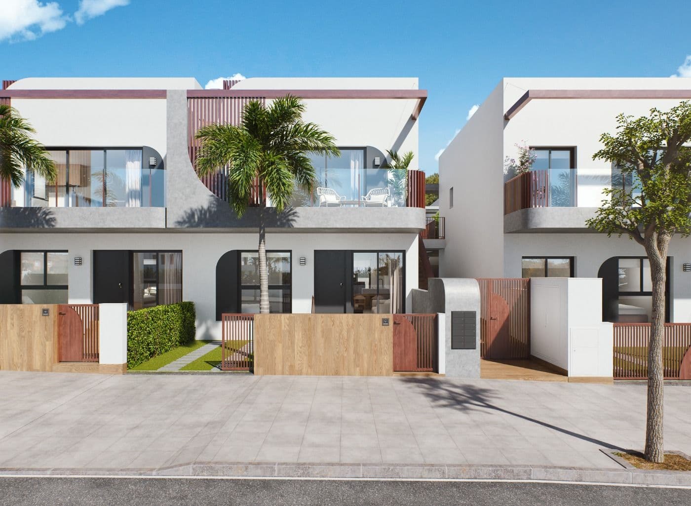 NEW BUILD RESIDENTIAL COMPLEX IN PILAR DE LA HORADADA&#13;&#13;New Build beautiful residential of 24 bungalows, designed and conceived to live with maximum comfort in a privileged location surrounded by all kinds of services and only 4km from the sea.&#13;&#13;These properties consist of 2 or 3 bedrooms, 2 bathrooms, open plan kitchen with the lounge area, fitted wardrobes.&#13;&#13;Ground floor bungalows with private garden and top floor bungalows with private solarium.&#13;&#13;All properties has parking space.&#13;&#13;The residential complex has an excellent communal area with a swimming pool and an outdoor swimming pool. &#13;&#13;Pilar de la Horadada is a typical Spanish village in the most southern part of the Costa Blanca.&#13;&#13;The large main street has supermarkets, lots of shops, restaurants and bars and some lovely squares.&#13;&#13;The beautiful beaches of Torre de la Horadada and Mil Palmeras with fine sand promenade is just 5 minutes away.&#13;&#13;In Pilar de la Horadada there is also a well-developed cycling and walking path network, and there is also a large offer of various sports activities.&#13;&#13;Lo Romero 18 hole golf course is just a short drive from town.&#13;&#13;The airports of Corvera (Murcia) and Alicante are respectively 40 and 55 minutes away.&#13;