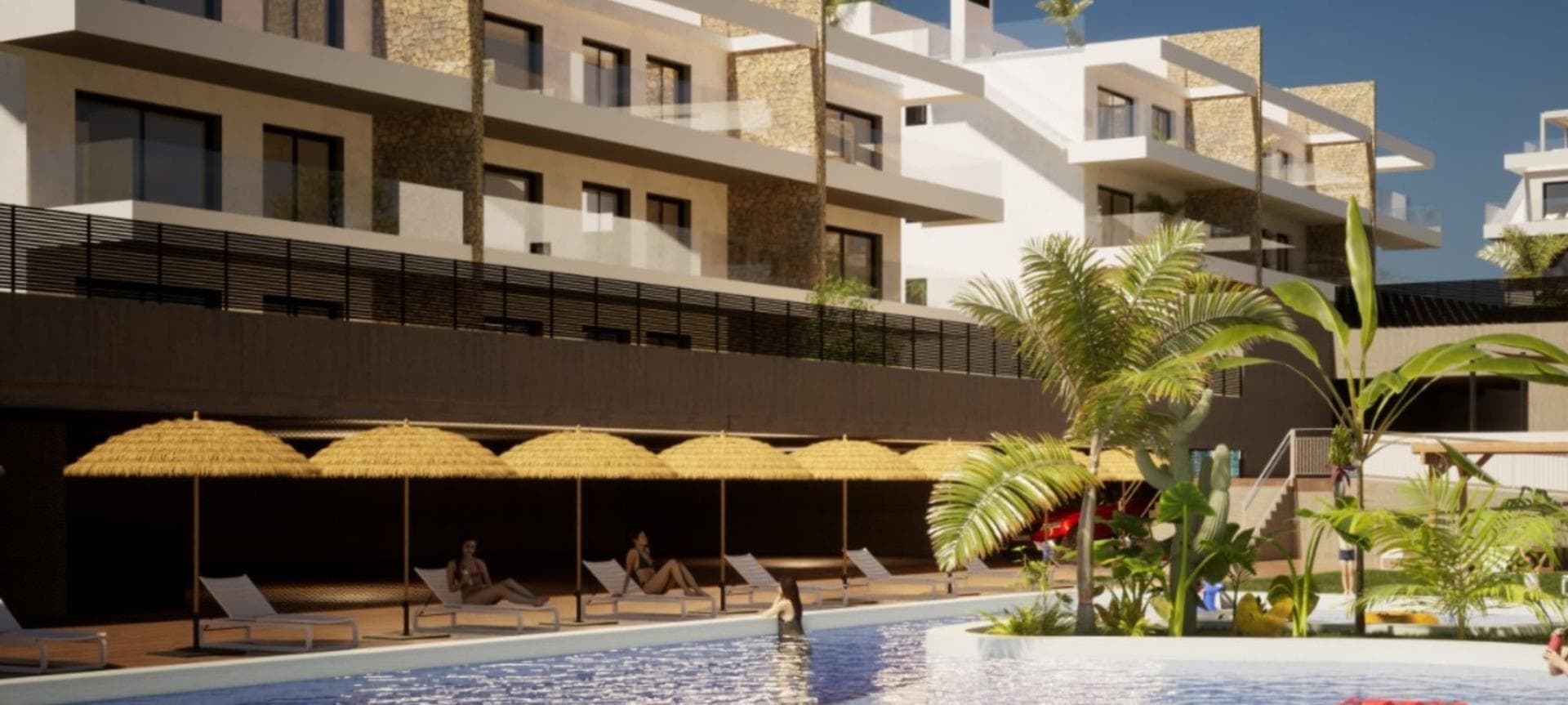 NEW BUILD RESIDENTIAL COMPLEX WITH THE SEA VIEW IN FINESTRATNew Build Residential complex with the sea views in Finestrat.Complex made up of 9 blocks of 9 apartments each.There are 3 types of homes: 27 penthouses with a private solarium, 27 on the first floor with terraces and 27 ground floors with private garden.All within a private and exclusive environment, to enjoy sports activitiesand entertainment.The houses have their modern and exclusive design, and are equipped with the latestconstruction technologies applied to comfort, thermal and acoustic insulation, aerothermal energy, air conditioning, etc.Designed in a private luxury environment with community pool with separate area for children and adults. Large private garden areas. Gym with jacuzzi, changing rooms and showers. Relaxation area. Children's play area.From here you can enjoy privileged views of the sea Mediterranean, as well as the fantastic and spectacular Skyline of Benidorm.Finestrat located in the Marina Baixa region of the Costa Blanca, close to neighbouring Benidorm and about 40 kilometres from the city of Alicante and the international airport.Benidorm is just a five-minute drive from the properties and offers all the services you would need including shops, bars, restaurants, supermarkets, banks, pharmacies and several private international schools.Close to the beaches of Levante, Poniente and Cala de Finestrat, with more than 6km in length that are among the best in Europe awarded by the European Union with Blue Flags.All leisure services such as the theme parks of Aqua Natura, Terra Mítica, Terra Natura, Aqualandia and Mundomar, Sierra Cortina and Villaitana Golf courses, hiking and climbing in Puig Campana an incomparable natural setting or enjoy of nautical sports.