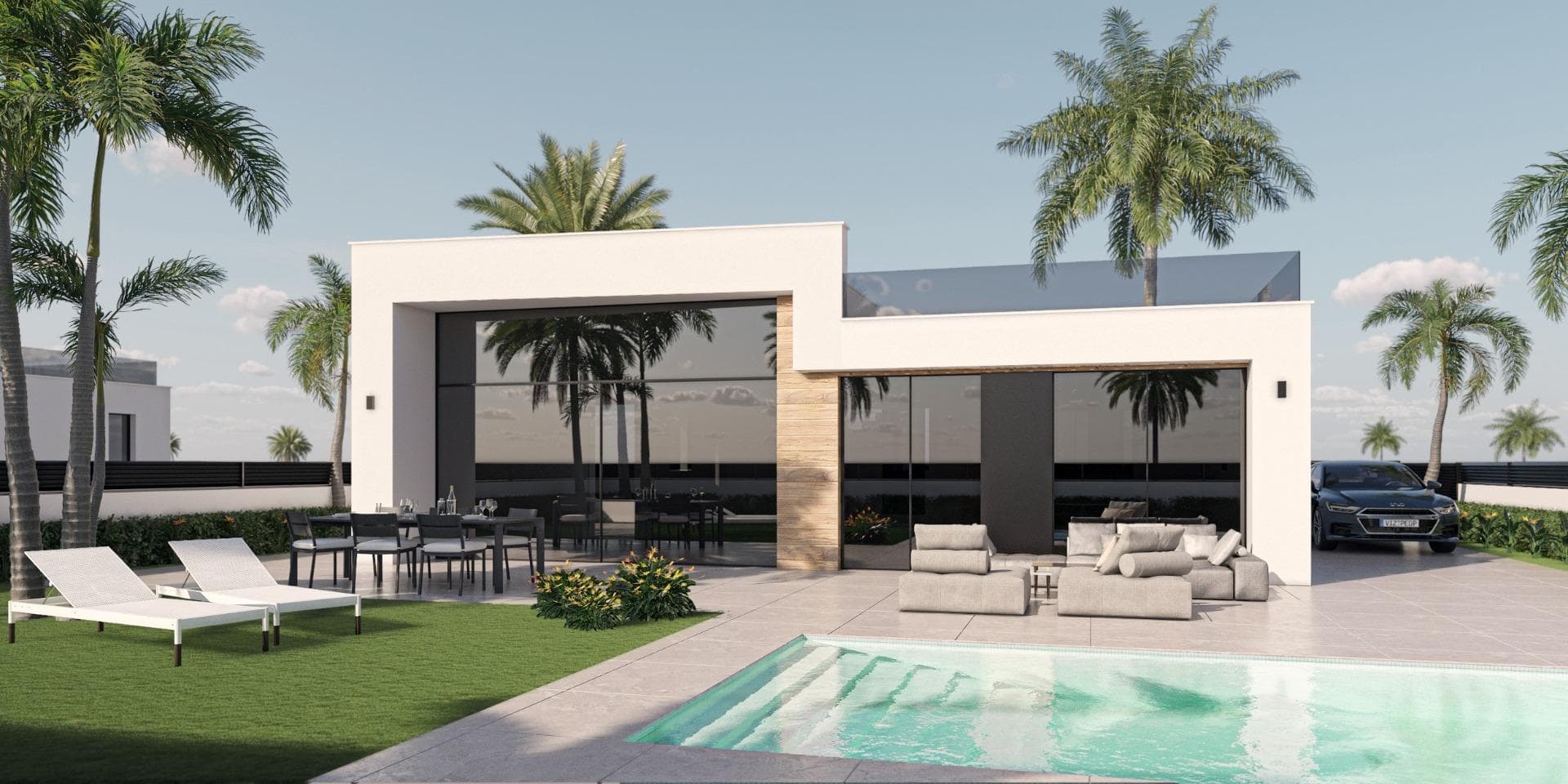 NEW BUILD VILLAS IN CONDADO DE ALHAMA GOLF COURSE&#13;&#13;New Build residential complex of villas in Condado de Alhama.&#13;&#13;Villas with 2 bathrooms, 2 bathrooms, open plan kitchen with living room, fitted wardrobes, terrace, private solarium and parking space in the garden.&#13;&#13;An options private swimming pool at an extra cost.&#13;&#13;INCLUDED in the price:&#13;- ALLOCATED PARKING SPACE in the private garden. &#13;- SOLARIUM with outside staircase.&#13;- BATHROOMS: the shower screens, vanities, mirrors and the LED lighting embedded in the false ceiling.&#13;- KITCHEN: the extractor fan, the LED lighting embedded in the ceiling.&#13;- AIR CONDITIONING pre-installed. &#13;- BUILT-IN CABINETS are lined.&#13;- ELECTRIC BLINDS.&#13;- AEROTHERMIA system.&#13;- WATER SOFTENER installation. &#13;- CHARGING POINT for ELECTRIC &amp; HYBRID VEHICLE installation.&#13;&#13;Located into the private enclosed golf resort of Condado de Alhama, between Alhama de Murcia and Mazarrón.&#13;&#13;Condado de Alhama Golf Resort is a fantastic Golf Resort with many facilities and services . A shopping centre, a sports centre, a variety of bars and restaurants, supermarkets and over 25 communal swimming pools and gardens.&#13;&#13;Condado de Alhama Golf Resort has its own Jack Nicklaus designed golf course and is only 15 minutes from the beautiful beaches of Bolnuevo and Mazarron.&#13;Mazarron has over 35 km of coastline, much of which is unspoilt coastline. Numerous beaches in the Bay of Mazarron have been awarded the Blue Flag for their quality.&#13;&#13;Condado de Alhama Golf Resort is only 20 minutes from the new Corvera International Airport.&#13;
