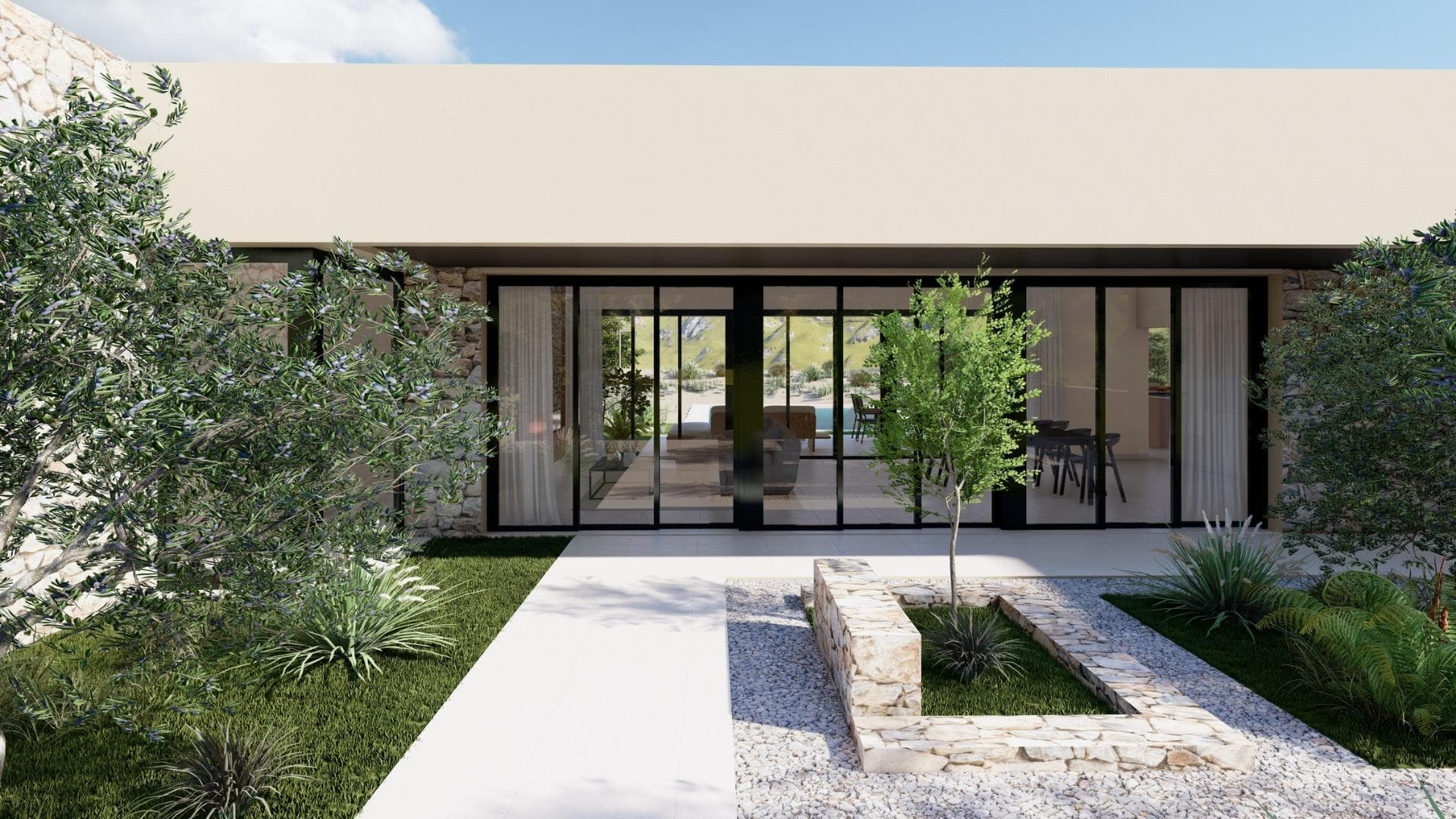 NEW BUILD VILLA IN YECLA, MURCIA&#13;&#13; New Build exclusive luxury villa located within a beautiful vineyard in Yecla, Murcia. &#13;&#13; The project offers modern farmhouse-style villas built on plots of 20,000 m2, with olive trees and a vineyard with a production of up to 10,000 kg of grapes, which makes it possible to produce your own wine. &#13;&#13; Different distribution models are offered, although it is also possible to make a totally personalized design. The standard models present a spacious house on one floor with 6 bedrooms, 5 bathrooms, open spaces full of life, where the "interior" and the "exterior" merge perfectly and natural light dominates. &#13;&#13; The day area has an open design, combining kitchen, dining room and living room in a large space with large windows that give access to the outdoor area with large terraces, the garden and the private pool. &#13;&#13; The interior patio in the centre of the house represents the perfect integration of the architecture with the natural environment.&#13; The entire house includes high quality materials in the style of a traditional Spanish farmhouse with a modern touch; highlighting a high thermal and acoustic insulation and energy efficiency A, noble and natural materials, such as wood and natural stone, in combination with stucco, concrete and glass for a perfect integration in the natural environment. &#13;&#13; In addition, it includes 2 parking spaces, a swimming pool and a customizable garden according to m2 and type of harvest.&#13;&#13; A house that adapts to everyone and is highly sustainable in terms of water use, energy consumption (solar panels) and thermal insulation, among other things.&#13;&#13; A unique location with a lot of privacy that allows you to be in direct contact with nature and enjoy a healthy and eco-sustainable lifestyle, but only 15 minutes by car from the centre of Yecla. &#13; One of the most important cities in the province of Murcia, which has all the necessary services for day to day life, as well as a wide cultural and gastronomic offer. It is the ideal environment for hikers, mountain bikers and other outdoor enthusiasts. The area is very well connected by road, being able to reach Murcia and Alicante in just over 1 hour.&#13;&#13; Yecla, one of the most exceptional destinations of the Region, is situated in the far North, or better said, in the far Northeast. This is a land of mountains, good wine, history, culture and legends. It is no wonder that Spanish writers such as Azorín or Pío Baroja were fascinated after getting to know it.&#13;