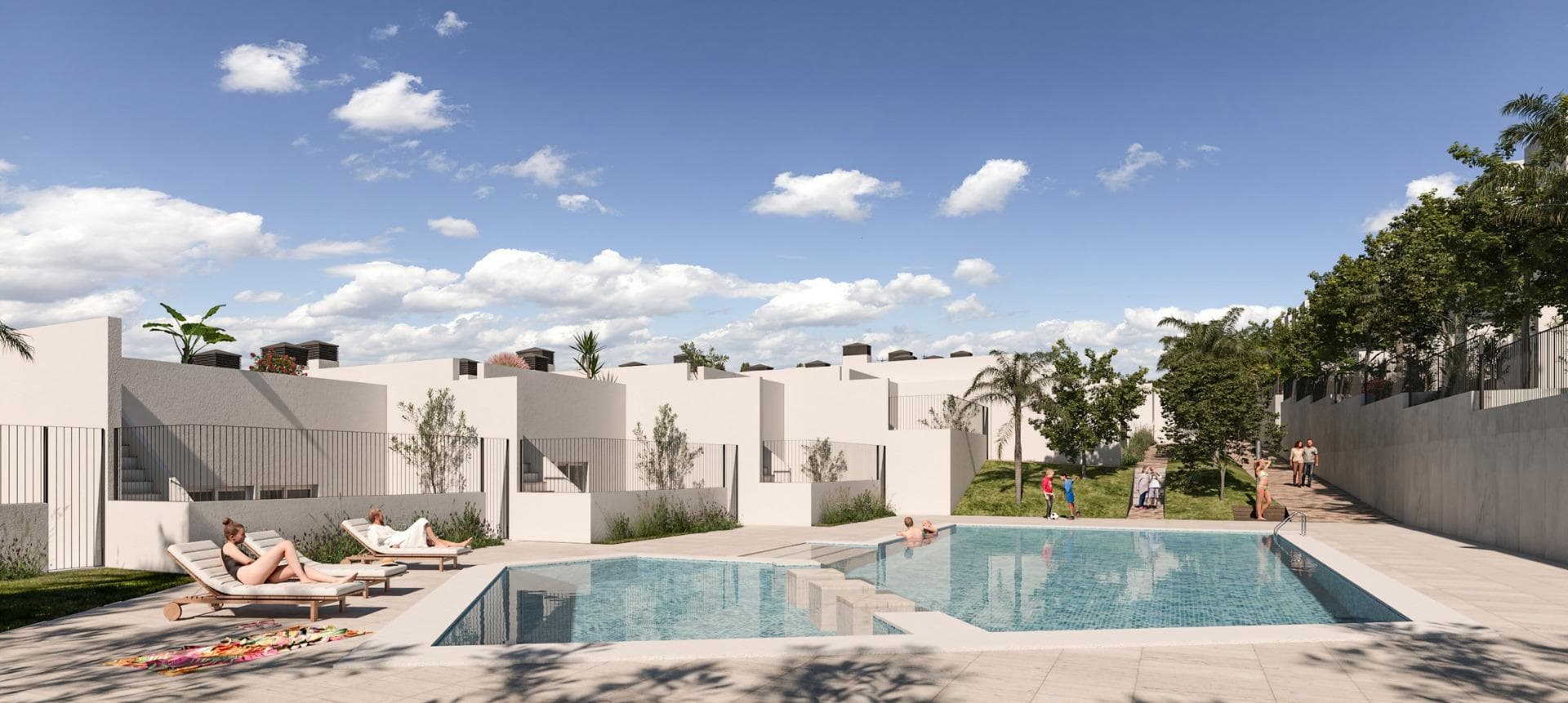 NEW BUILD TOWNHOUSES IN MONFORTE DEL CID&#13;&#13;New Build development of 54 townhouses and semi-detached villas in Monforte del Cid.&#13;&#13;Spacious properties with 3 bedrooms, 2 bathrooms and 1 toilet. All the properties have a private garden on the plot, a solarium area and a parking space.&#13;&#13;The homes have full aerothermics, a renewable energy system that takes advantage of external environmental energy.&#13;&#13;Each property has been meticulously designed to provide you with maximum comfort and functionality. In addition, the spacious interiors blend perfectly with the outdoor areas. Imagine relaxing on your own terrace while admiring the golf course and enjoying the tranquillity you deserve.&#13;&#13;Residents of this development will have exclusive access to a wide range of first class amenities. Enjoy refreshing dips in the communal swimming pool, keep your body in shape in the fully-equipped gymnasium, and enjoy a refreshing swim.&#13;&#13;Immerse yourself in a luxury lifestyle and enjoy the serenity that only Alenda Golf can offer you. These modern and stylish bungalows are strategically located in a stunning natural setting, surrounded by lush vegetation and with panoramic views of the golf course.&#13;&#13;Private urbanisation close to the main cities of the province of Alicante, 15 minutes drive from Elche and Alicante, as well as the airport and the best beaches. &#13;Development is located in a peaceful setting close to the Alenda Golf Course in Monforte del Cid.&#13;