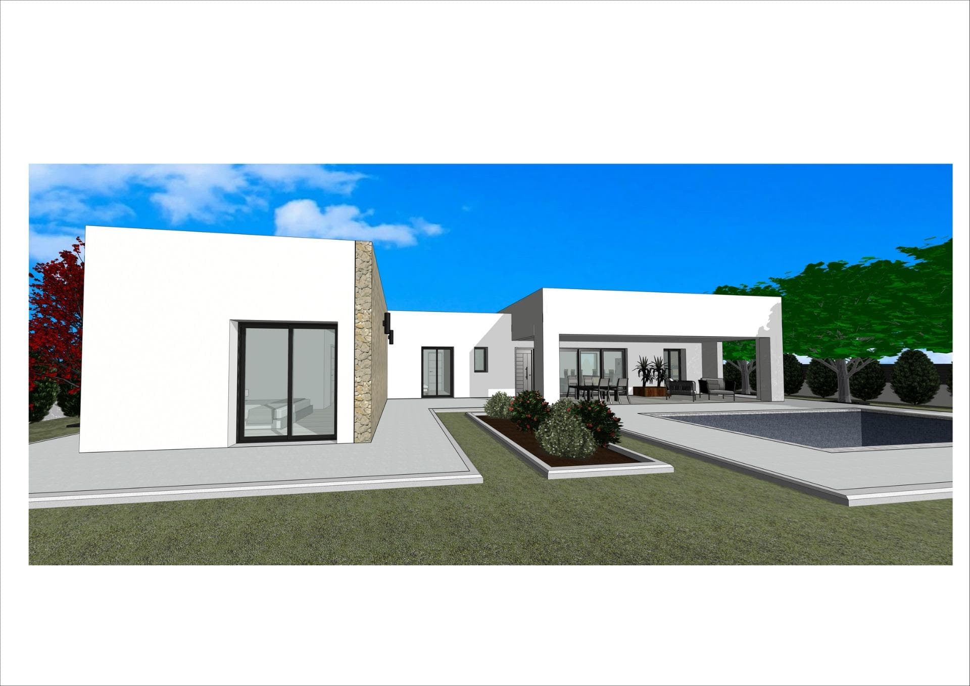 Newly built villas located in La Romana.&#13;&#13;Newly built villas with several models to choose from, with 2 or 3 bedrooms, one or two floors, and built with slabs or a frame structure. The exact price will be calculated depending on the model and plot chosen.&#13;&#13;All villas are built on rustic plots of over 10,000 m2, of which 2,500 m2 will be fenced.&#13;&#13;The villas have an open-plan kitchen with living room, fitted wardrobes, private swimming pool, porch and outdoor parking space.&#13;&#13;There are several plots to choose from. The price has been calculated based on a plot priced at £55,000 (if another plot is chosen, the difference will be paid according to the price of the plot).&#13;&#13;Self-build project, delivery in approximately 12 months from the granting of the licence.&#13;&#13;If you are looking for a peaceful setting, close to typical Spanish villages away from mass tourism, surrounded by mountains, with a very large plot and about 30 minutes from the sea, this is your home.&#13;&#13;La Romana is a typical Spanish village with all the amenities you need for everyday life, surrounded by mountains and with several natural areas nearby where you can go hiking or mountain biking.&#13;&#13;Located 30 minutes from Alicante airport.&#13;