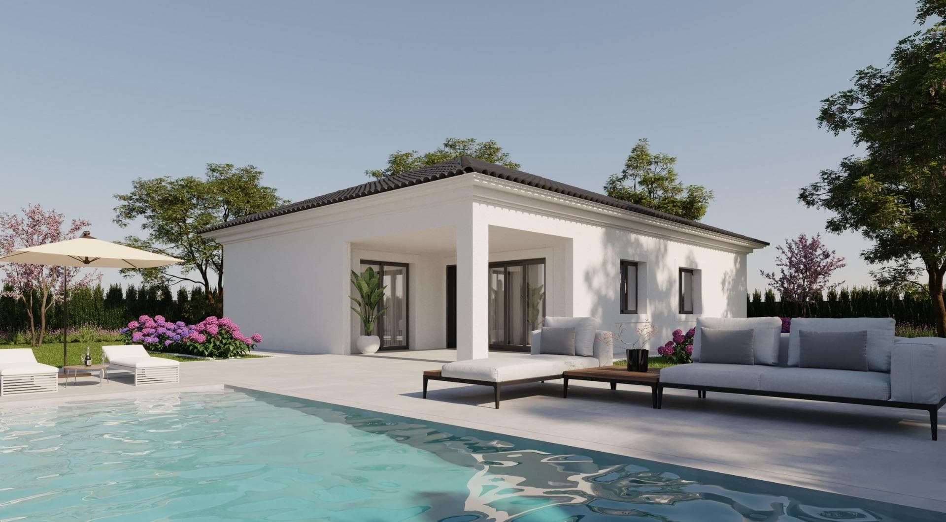 Newly built villas located in La Romana.&#13;&#13;Newly built villas with several models to choose from, with 2 or 3 bedrooms, one or two floors, and built with slabs or a frame structure. The exact price will be calculated depending on the model and plot chosen.&#13;&#13;All villas are built on rustic plots of over 10,000 m2, of which 2,500 m2 will be fenced.&#13;&#13;The villas have an open-plan kitchen with living room, fitted wardrobes, private swimming pool, porch and outdoor parking space.&#13;&#13;There are several plots to choose from. The price has been calculated based on a plot priced at £55,000 (if another plot is chosen, the difference will be paid according to the price of the plot).&#13;&#13;Self-build project, delivery in approximately 12 months from the granting of the licence.&#13;&#13;If you are looking for a peaceful setting, close to typical Spanish villages away from mass tourism, surrounded by mountains, with a very large plot and about 30 minutes from the sea, this is your home.&#13;&#13;La Romana is a typical Spanish village with all the amenities you need for everyday life, surrounded by mountains and with several natural areas nearby where you can go hiking or mountain biking.&#13;&#13;Located 30 minutes from Alicante airport.&#13;