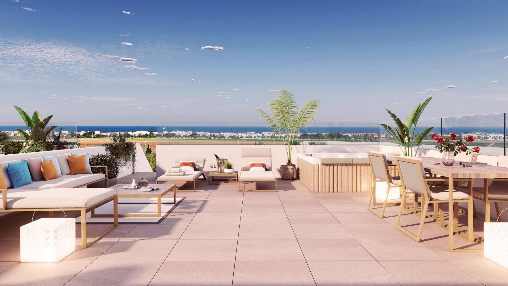 NEW BUILD RESIDENTIAL COMPLEX IN PILAR DE LA HORADADA&#13;&#13;New Build residential of apartments and penthouses with exceptional finishes in Pilar de la Horadada.&#13;&#13;Ground floor apartments with private gardens, middle floor apartments with large terraces and top floor penthouses with private solariums.&#13;&#13;The kitchen is delivered fully furnished, leaving enough space for you to choose the appliances according to your preferences.&#13;&#13;Only noble materials have been used, such as interior carpentry made entirely of wood and exterior Climalit/aluminium windows, ideal both for their design and for the high thermal-acoustic level they have.&#13;&#13;All the terraces are south-facing.&#13;&#13;Automatic gates in the residential, both for pedestrian access and vehicle access.&#13;&#13;The building is surrounded by gardens, it will also have a communal swimming pool, parking inside the complex and each property has its own private storage room.&#13;&#13;In the vicinity of this residential complex you will find all the facilities of public transport, schools, supermarkets, shopping centres, golf courses and fantastic municipal parks with their children's playgrounds.&#13;&#13;Everything at your fingertips so that you can enjoy an excellent location.&#13;&#13;Pilar de la Horadada is a typical Spanish village in the most southern part of the Costa Blanca.&#13;&#13;The large main street has supermarkets, lots of shops, restaurants and bars and some lovely squares.&#13;&#13;The beautiful beaches of Torre de la Horadada and Mil Palmeras with fine sand promenade is just 5 minutes away.&#13;&#13;The airports of Corvera (Murcia) and Alicante are respectively 40 and 55 minutes away.&#13;
