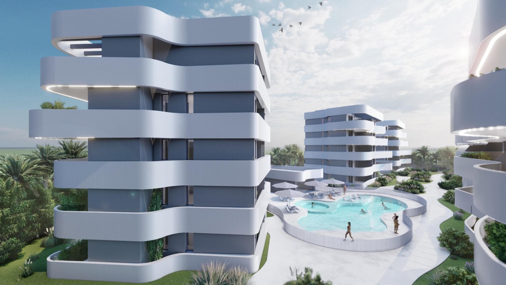NEW BUILD RESIDENTIAL IN EL RASO, GUARDAMAR DEL SEGURA&#13;&#13;New Build private residential complex consisting of 2 bedroom premium apartments and 2 or 3 bedrooms premium penthouses with private community area and luxury amenities.&#13;&#13;Modern design apartments in a protected park area with citrus gardens and salt lakes, this beautiful modern development offers the ultimate quality of life that comes with being close to nature and high-tech living.&#13;&#13;Modern urbanization, built with comfort in mind. Our elegant design, unmatched building quality, and attention to detail bring your Spanish dreams to life.&#13;&#13;Latest tech to keep your home ready from your phone. Smart alarm, cameras, intercom, appliances, air conditioning and etc.&#13;&#13;Enjoy endless summer fun with a big salt-water pool in your own community! No need to travel, our sparkling pool offers space for swimming, sunbathing, and relaxation. Dive into paradise , right under your home.&#13;&#13;Get ready for a hole-in-one good time! Imagine having a mini golf course right under your home! Endless entertainment for all ages. Whether you’re perfecting your swing or just looking for a fun activity to do with friends and family, our mini golf course has got you covered.&#13;&#13;Having a co-working space and coffee corner right under your home offers a great deal of versatility. It allows you to have a dedicated area for work and productivity, separate from the distractions and relaxation of your living space. This can be especially beneficial for those who work from home.&#13;&#13;Indulge in the luxury of a spa experience within your community. Relax and rejuvenate in comfort! Enjoy luxurious spa services such as massages, facials, and body treatments without the need to travel. Gather with friends or meet new people in our exclusive community spa.&#13;&#13;El Raso is a part of Guardamar del Segura.&#13;&#13;Guardamar del Segura is a town located on the Costa Blanca South. With its 11 kilometres of natural beach and its large pine forest.&#13;&#13;Guardamar del Segura has a large port with activities throughout the year, it has a large sports centre with paddle tennis, tennis, soccer and a large heated swimming pool that works all year round. It also has a library where there is free wifi and computers.&#13;&#13;Guardamar del Segura is only 20km away from the Alicante - Elche (El Altet) airport, where there are many flights every day with connections to the main European cities, due to the demand for tourists on the Costa Blanca.&#13;