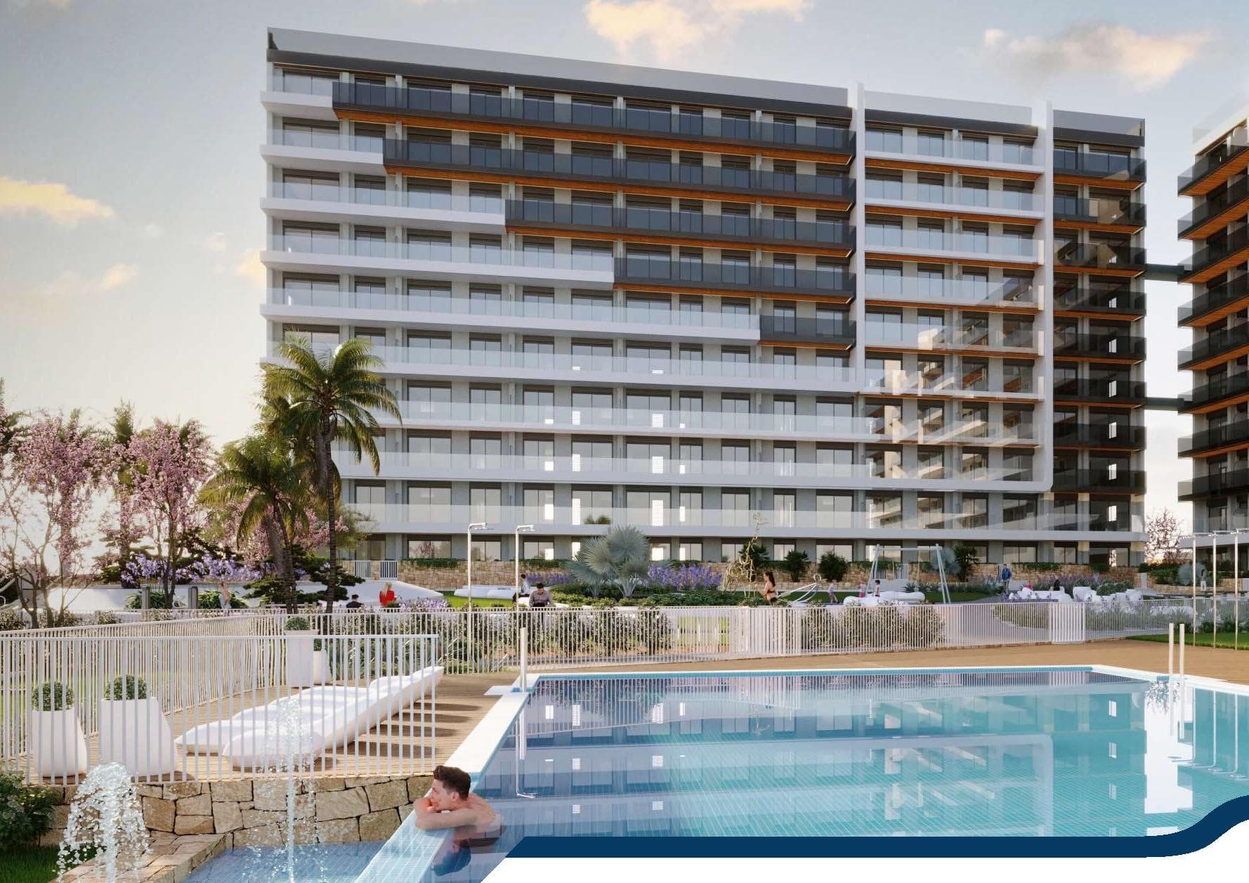NEW BUILD RESIDENTIAL COMPLEX IN PUNTA PRIMA&#13;&#13;New Build residential complex of 220 apartments in Punta Prima, Torrevieja.&#13;&#13;Apartments with 2 and 3 bedrooms and 2 bathrooms, open plan kitchen with living room, fitted wardrobes, all of them with large terraces.&#13;&#13;Ground floor apartments with garden and penthouses with solarium. &#13;&#13;All homes are delivered with an underground parking space.&#13;&#13;The residential has garden areas with swimming pools and paddle tennis court. Children can enjoy their own children's pool, as well as a children's play area.&#13;&#13;Punta Prima, located just 5 km from Torrevieja, is characterized by good communication and health infrastructures, the proximity to Alicante airport, and the number of services open throughout the year.&#13;&#13;Just 10 km away we can find the golf courses of Villamartín, Campoamor, Las Ramblas, Las Colinas and Lo Romero, as well as the commercial centres of La Zenia and Habaneras.&#13;