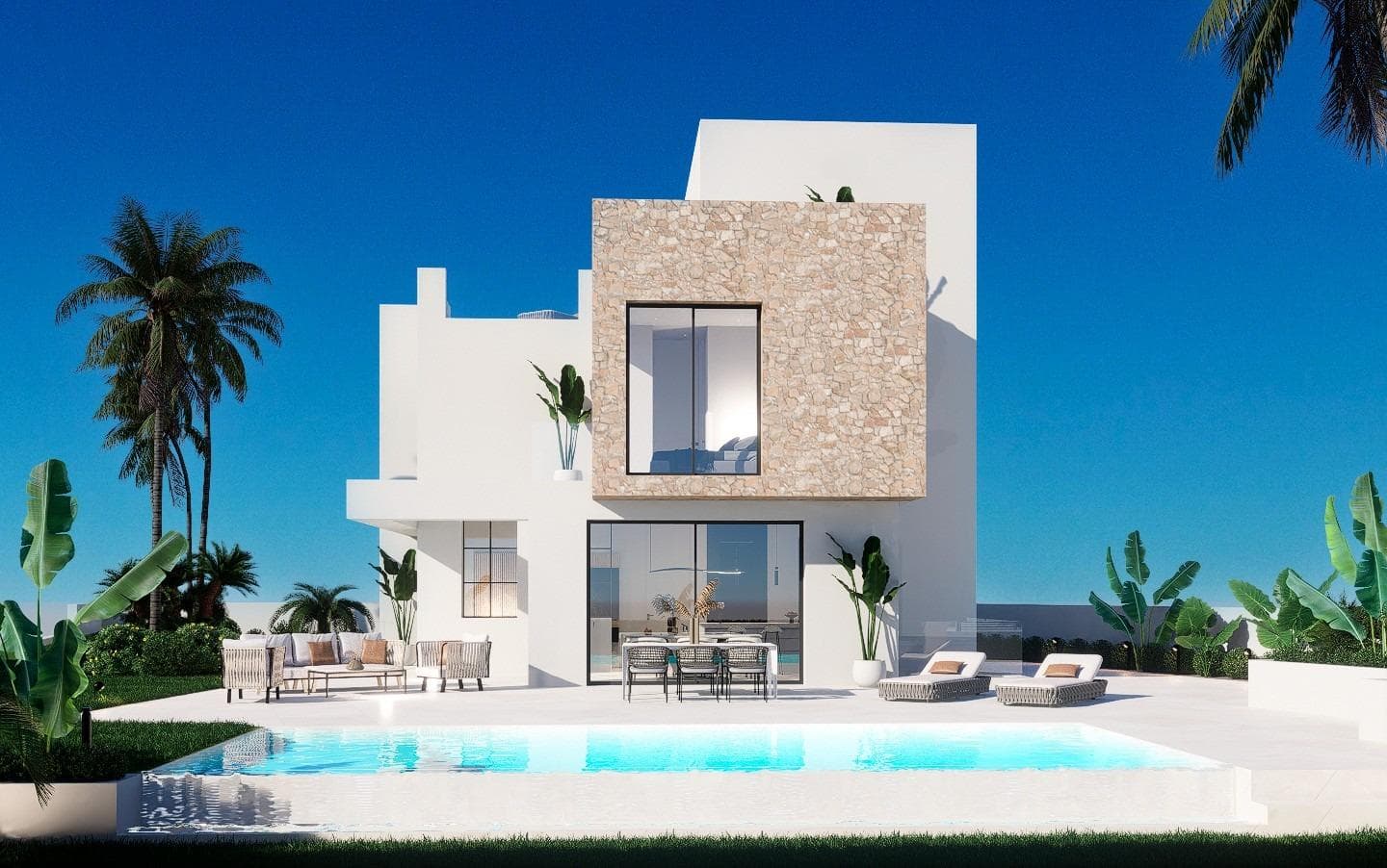 NEW BUILD VILLAS IN FINESTRAT&#13;&#13;New Build villas located in Balcon de Finestrat.&#13;&#13;New Build deverlopment of 15 totally independent luxury villas in a unique setting close to the best beaches of the Mediterranean and all services.&#13;&#13;Villas build over 2 floors, plus basement, and has 4 bedrooms, 4 bathrooms, open plan kitchen with lounge, build-in wardrobes, private solarium, garden with the pool and parking space for 2 cars.&#13;&#13;An option you can have a lift at an extra cost.&#13;&#13;Villas located close to 2 golf courses, theme parks, a large shopping centre and a few minutes from the beaches of Benidorm.&#13;&#13;Finestrat located in the Marina Baixa region of the Costa Blanca, close to neighbouring Benidorm and about 40 kilometres from the city of Alicante and the international airport.&#13;&#13;Benidorm is just a five-minute drive from the properties and offers all the services you would need including shops, bars, restaurants, supermarkets, banks, pharmacies and several private international schools.&#13;&#13;Close to the beaches of Levante, Poniente and Cala de Finestrat, with more than 6km in length that are among the best in Europe awarded by the European Union with Blue Flags.&#13;&#13;All leisure services such as the theme parks of Aqua Natura, Terra Mítica, Terra Natura, Aqualandia and Mundomar, Sierra Cortina and Villaitana Golf courses, hiking and climbing in Puig Campana an incomparable natural setting or enjoy of nautical sports.&#13;