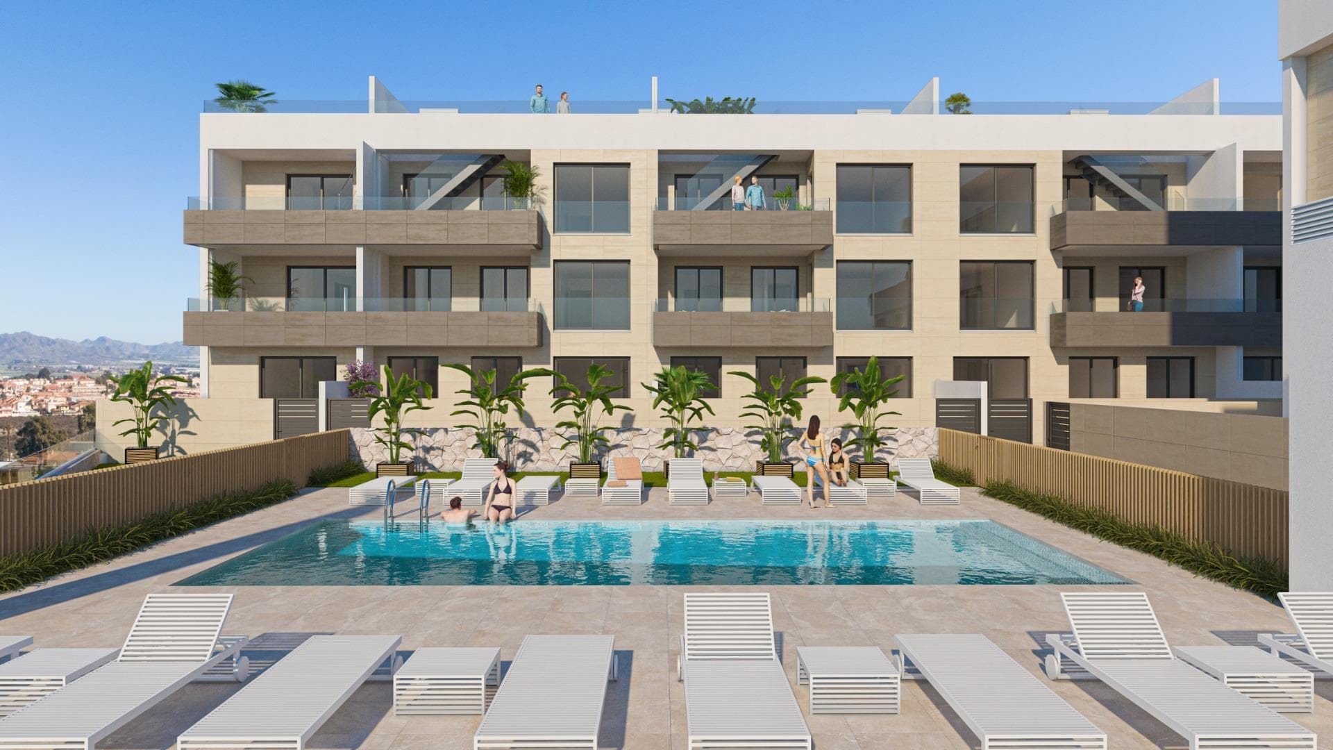 NEW BUILD RESIDENTIAL COMPLEX IN AGUILAS&#13;&#13;New Build exclusive residential complex of apartments and villas in Aguilas.&#13;&#13;New Build complex consist of 36 apartments with 3 and 2 bedrooms distributed in 4 modern blocks, equipped with 2 communal swimming pools and community garage with parking space and storage room for each property; and 10 elegant villas of 4 bedrooms and 3 bathrooms, each one with its own private pool. &#13;&#13;This residential complex has been designed with excellence in mind, offering spacious terraces on the ground and first floors and solariums on the upper floors, where the view of the horizon becomes a canvas of experiences.&#13;The houses have fully equipped kitchens and bathrooms and pre-installation for ducted air conditioning.&#13;&#13;Complex located 800 metres from the sea, next to a Shopping Centre.&#13;&#13;Aguilas located in exceptional area on Costa Cálida at only 50 minutes from the new Murcia or Almeria airport and 1h30 from Alicante airport.&#13;&#13;Aguilas it is a small city with many amenities, a long beach to walk and relax in the sun. Is a perfect enclave for diving, water sports, hiking and golf.&#13;&#13;It has 28 kilometers of coastline in which there are 35 beaches with different types of sand thickness located in different landscapes, from coves and virgin beaches in natural settings to the urban beaches of the town of Aguilas.&#13;Its warm desert climate is present all year round with an annual average of 22º with mild temperatures in winter and very hot in summer.&#13;