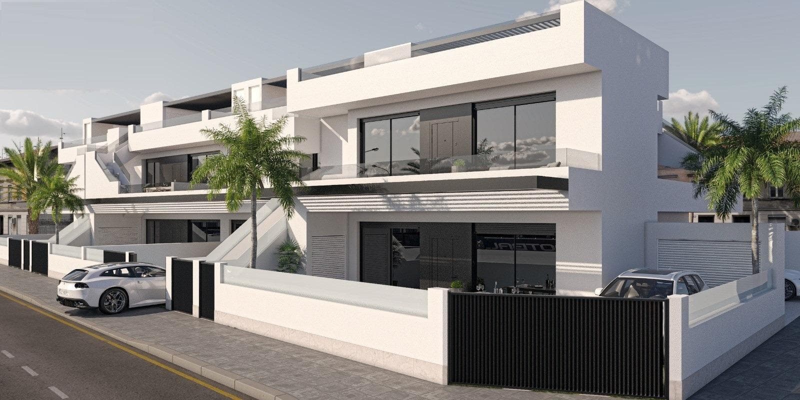 NEW BUILD BUNGALOW APARTMENTS IN SAN PEDRO DEL PINATARNew Build residential complex of beautiful modern 3 bedrooms bungalow apartments in San Pedro Del Pinatar .The ground floor bungalow have a terrace with private pool. The top floor bungalow have a large solarium with private pool .All bungalows has a parking space and storeroom.San Pedro del Pinatar's privileged location on the Mar Menor and Mediterranean coastline it attracts those with an interest in sailing and watersports, providing marina mooring and sailing clubs, while the beaches and natural mud baths attract those seeking safe sun, sea and sand.San Pedro del Pinatar has an established community and offers an excellent range of activities, including covered swimming pool and sports facilities, as well as a year round programme of social activities by the pleasant winter weather. The benefits of the mud baths, typical of the region, or the calm waters of the Mar Menor, have favoured the growth of Lo Pagán, which currently has all kind of amenities. In addition, it has an excellent location, just 5 minutes from the Commercial Centre Dos Mares.Murcia/Corvera airport is 30 minutes away and Alicante airport is an hour drive away.