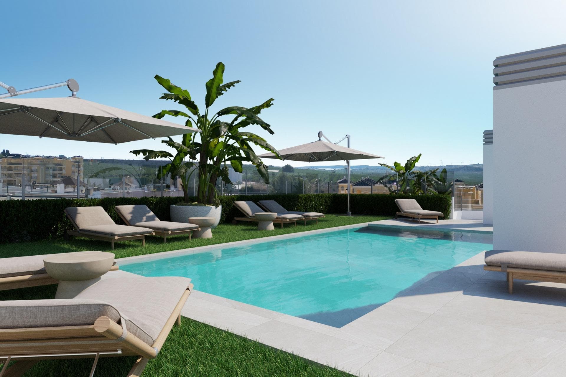 NEW BUILD RESIDENTIAL IN ALGORFA&#13;&#13;New Build residential of 41 stylish apartments and penthouses in Algorfa.&#13;&#13;Residential consist of 1, 2, and 3-bedroom apartments, with 1 or 2 bathrooms, open plan kitchen with the lounge area, fitted wardrobes.&#13;Modern penthouses has private solarium.&#13;&#13;Pre-installation of hot/cold air conditioning, supply via ducts and return via grilles in dropped ceiling.&#13;Kitchen and front in compact PVC, equipped with lower and upper cabinets, drawer fronts and doors in a combination of white laminate and wood laminate.&#13;Energy label A.&#13;&#13;Access to a communal pool for relaxation and leisure. On-site gym for health and fitness enthusiasts.&#13;&#13;Nestled in the heart of a traditional village, Algorfa offers the perfect blend of Spanish charm and modern amenities, making it an ideal destination for both tourists and locals.&#13;&#13;Residential located within walking distance to the Town Centre, schools, and La finca Golf course.&#13;Only 15 minutes away from beautiful beaches and hospitals.&#13;A short 35-minute drive to the airport.&#13;