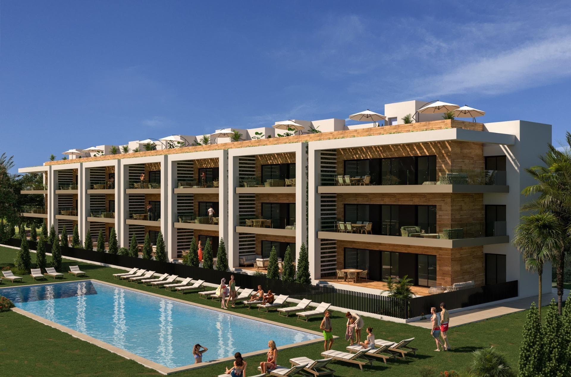 NEW BUILD RESIDENTIAL COMPLEX NEAR LA SERENA GOLF, LOS ALCAZARES&#13;&#13;This amazing complex will be formed by 244 apartments with 2 and 3 bedrooms, divided in 8 blocks and 20 private Villas.&#13;&#13;Modern apartments in 3 floors (ground floor plus 2), ground floor with nice gardens, and some of them with private swimming pool and second floor with nice terraces and private solariums.&#13;&#13;Corner apartments (4 per floor) and top floor apartments has 3 bedrooms and the rest 2 bedrooms.&#13; &#13;East facing properties looking to the communal areas and West facing with wonderfull golf course views.&#13;&#13;Complex with the communal pool and the communal areas.&#13;&#13;Every apartment have their own parking space and private storage on the basement, included on the price.&#13;&#13;Residential located in a frontline of the prestigious golf course “La Serena Golf”. This golf course is well renowned for its lakes and vegetation that interweave with the golf course. The water and lakes are present in 16 of the 18 holes, but all the course is designed to offer the golfer different strategies in each hole. Another aspect that makes this golf course unique is that it’s connected by walking to the city centre, something impossible to find in other golf locations that allow us to enjoy the calm and the beauty of the area without refusing the access to the services that Los Alcázares offers.&#13;&#13;Los Alcázares an exceptional area on the Costa Cálida at only 25 minutes from Murcia airport and 55 min from Alicante airport. The area is connected through highway with the cities of Cartagena, Murcia and Alicante and the rest of the beaches of the Costa Cálida and the Costa Blanca.&#13;&#13;