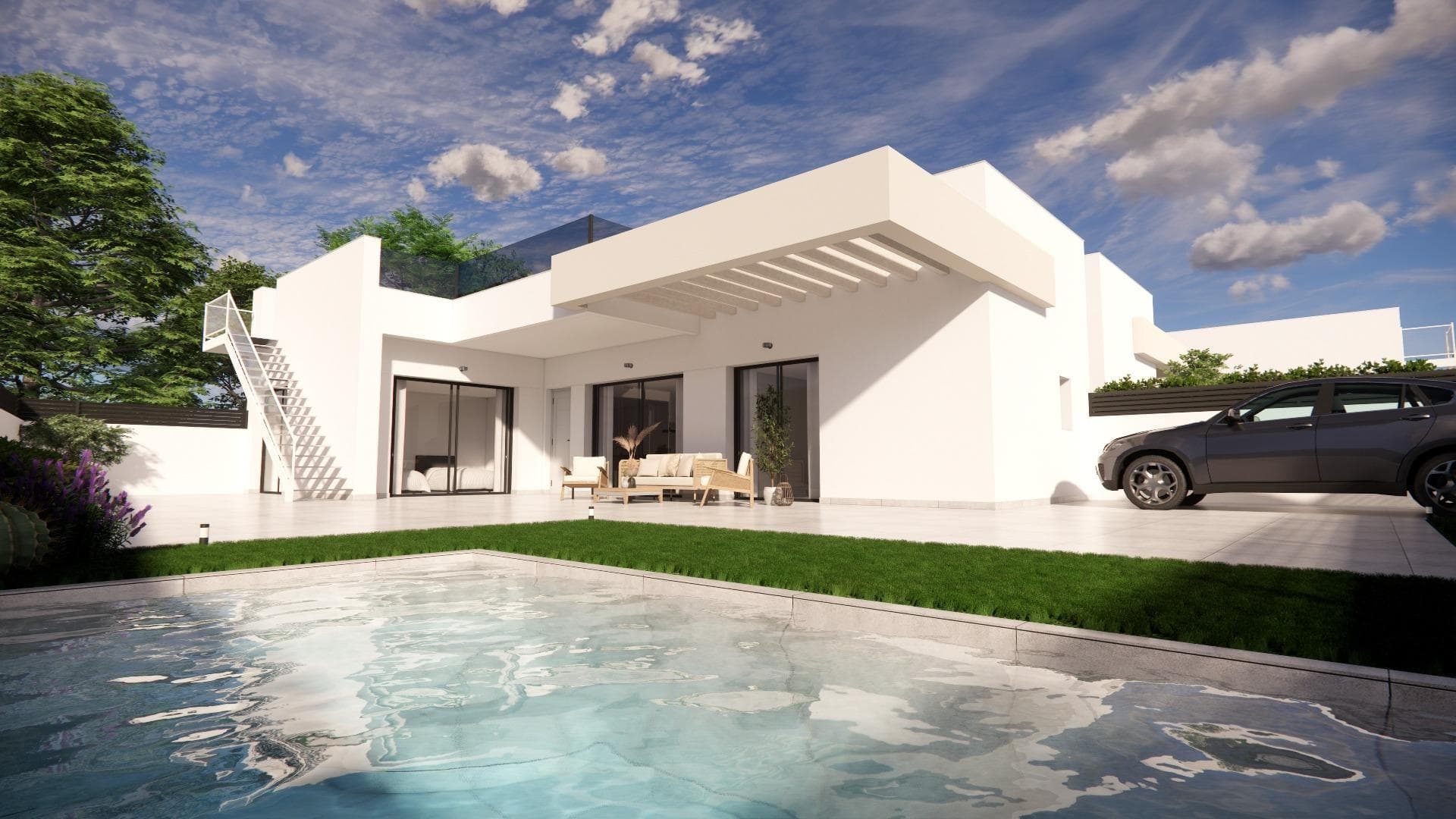 NEW BUILD VILLAS IN LOS MONTESINOS&#13;&#13;New Build boutique project of 7 one level villas in Los Montesinos, La Herrada.&#13;&#13;Villas has 3 bedrooms, 3 bathrooms, open plan kitchen with lounge, fitted wardrobes, terrace, private garden with off road parking.&#13;An options for a solarium and a private pool at an extra cost.&#13;&#13;Detached Villas located walking distance to all the facilities of Los Montesinos Village-La Herrada.&#13;&#13;Ideal location to enjoy the tranquillity with all the services, restaurants, pharmacies, etc ... just 2 minutes walk.&#13;&#13;Surrounded by several Golf Courses of Great Prestige and very close to the beaches of Guardamar and Torrevieja. The nearby nature reserves and their lakes are perfect for bird watching, walking, cycling and horse riding.&#13;&#13;Los Montesinos are located between the salt lakes of Torrevieja and La Mata, creating a unique and healthy lifestyle.&#13;&#13;Distance to the sea 8km, to the Golf 5 km and to Alicante Airport 29 km.&#13;