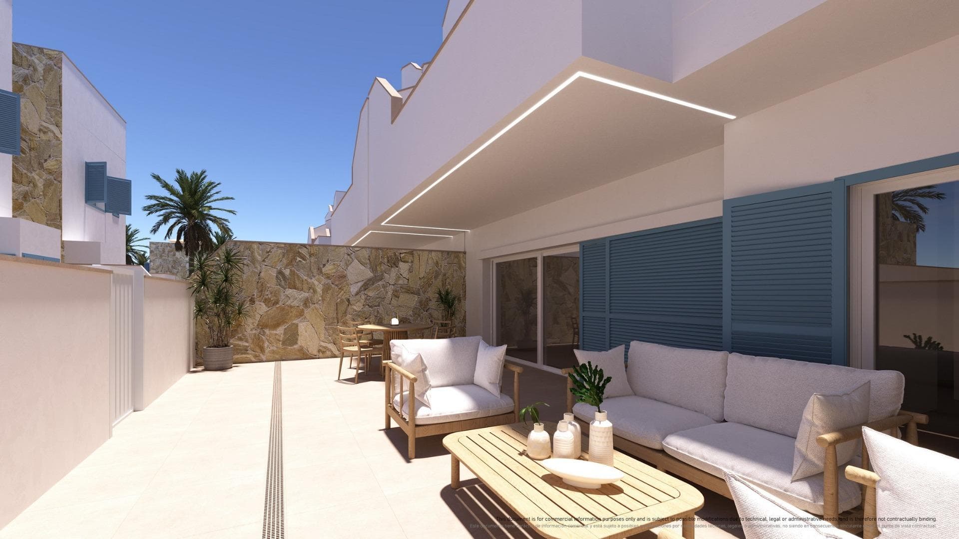 NEW BUILD RESIDENTIAL COMPLEX IN TORRE DE LA HORADADA&#13;&#13;New Build residential complex of bungalow apartments with communal pool in Torre de la Horadada located 800m from the beach.&#13;&#13;All properties has 3 bedrooms, 2 bathrooms, open plan kitchen with the lounge area, fitted wardrobes and terrace.&#13;All properties has private gardens and parking space. Plus bungalows on the top floor has private solarium.&#13;&#13;Torre de la Horadada is located south of Alicante in a beautiful location on the coast.&#13;&#13;The beautiful beaches of Torre de la Horadada and Mil Palmeras have fine sand beautiful promenade.&#13;&#13;There are lots of restaurants, bars and shops, also water sports, diving and snorkelling.&#13;&#13;It is well connected just 40 minutes from Alicante and Murcias Corvera airports, with large commercial shopping centres and multiple golf courses all within easy reach.&#13;