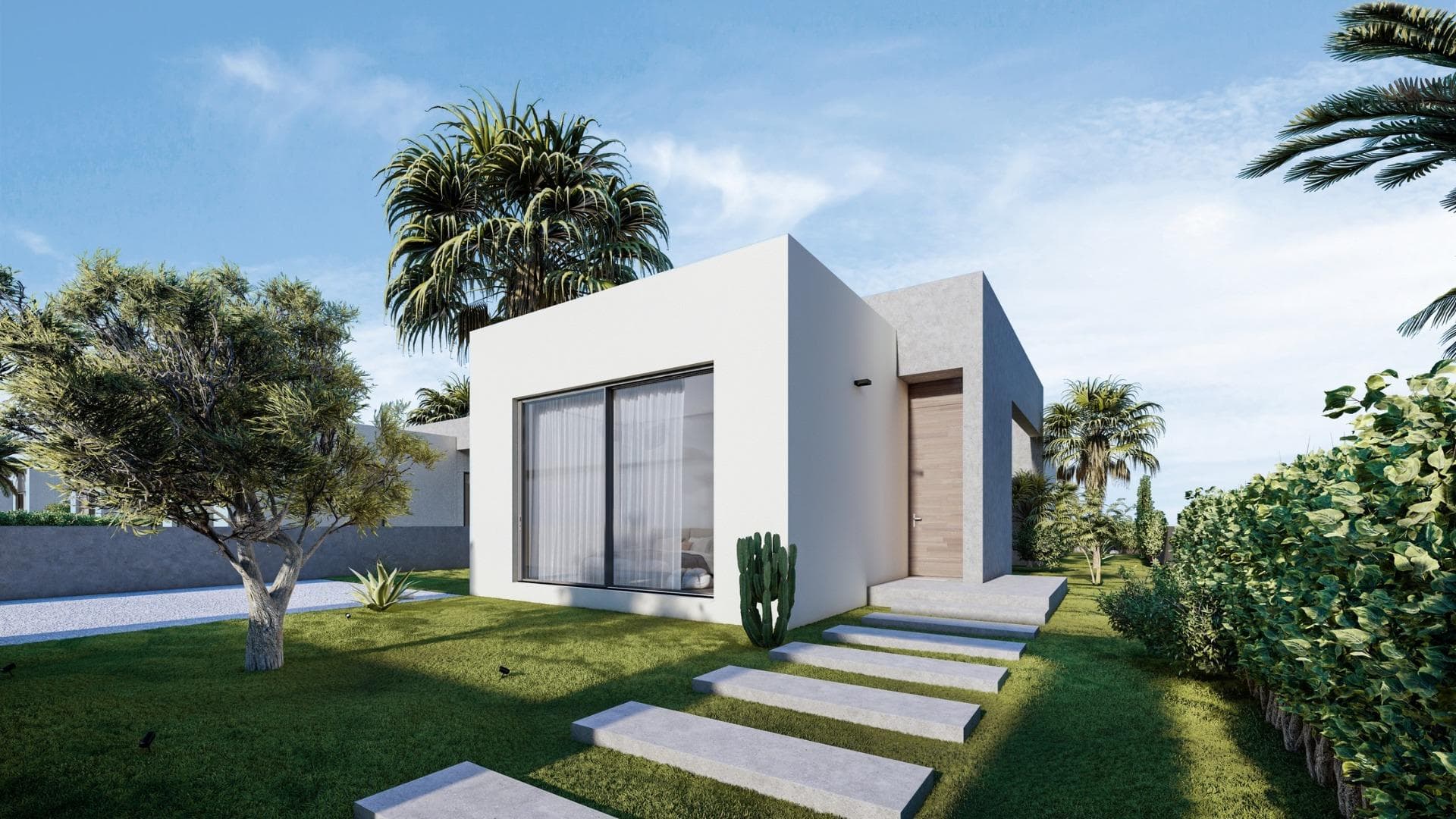 NEW BUILD VILLAS IN ALTAONA GOLF RESORT, MURCIA&#13;&#13;New Build an extraordinary development of villas nestled within the beautiful Altaona Resort in Murcia. This exclusive enclave provides an ideal setting for experiencing the seamless fusion of luxury living and the tranquil Mediterranean lifestyle.&#13;Feel how the landscape enters the home through the large windows. The garden acquires a great presence and forms part of the very essence of the villa. Inside they are spacious and light, designed to let the Mediterranean light flood through their rooms.&#13;&#13;New Build villas with open plan kitchen, 2 bedrooms, 2 bathrooms, terrace, private garden with pool and parking space.&#13;&#13;Features:&#13;• The properties have Energy Certificate Rating A.&#13;• Ducted air conditioning installation with heat pump. Throughout the house except for bathrooms.&#13;• Electric underfloor heating in the living room and bathrooms with individual thermostat per zone.&#13;• Air renewal system in the kitchen, bathrooms, laundry room, and guest toilet.&#13;• Kitchen Includes extractor hood and electric induction hob with 3 cooking points.&#13;• Includes LED lighting in the living room, hallway, and exterior. The rest of the rooms are prepared for the future owner to install their lighting.&#13;• USB sockets in all bedrooms.&#13;• Electronic intercom for access from the exterior to the interior path. Doorbell at the property entrance.&#13;• Home automation system with two smart switches.&#13;• Private landscaped garden with drip irrigation system and the pool.&#13;• Exterior fencing of the urbanisation.&#13;• Vehicle access gates to the urbanisation: Metal sliding gate with remote opening system.&#13;&#13;Residential located in Altaona Golf just 15 minutes by car from the centre of Murcia capital and 20 minutes from the beaches you can enjoy the tranquillity and security offered by the Golf Course that has 18 holes and the comfort to live close to all services.&#13;Murcias airport Corvera only 15 minutes drive away.&#13;