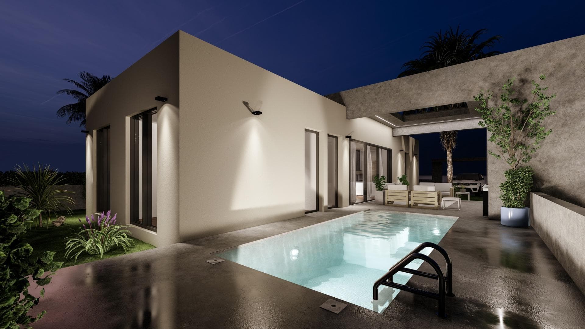 NEW BUILD VILLAS IN ALTAONA GOLF RESORT, MURCIA&#13;&#13;New Build an extraordinary development of villas nestled within the beautiful Altaona Resort in Murcia. This exclusive enclave provides an ideal setting for experiencing the seamless fusion of luxury living and the tranquil Mediterranean lifestyle.&#13;Feel how the landscape enters the home through the large windows. The garden acquires a great presence and forms part of the very essence of the villa. Inside they are spacious and light, designed to let the Mediterranean light flood through their rooms.&#13;&#13;New Build villas with open plan kitchen, 3 bedrooms, 2 bathrooms, guest toilet, terrace, private garden with pool and parking space.&#13;&#13;Features:&#13;• The properties have Energy Certificate Rating A.&#13;• Ducted air conditioning installation with heat pump. Throughout the house except for bathrooms.&#13;• Electric underfloor heating in the living room and bathrooms with individual thermostat per zone.&#13;• Air renewal system in the kitchen, bathrooms, laundry room, and guest toilet.&#13;• Kitchen Includes extractor hood and electric induction hob with 3 cooking points.&#13;• Includes LED lighting in the living room, hallway, and exterior. The rest of the rooms are prepared for the future owner to install their lighting.&#13;• USB sockets in all bedrooms.&#13;• Electronic intercom for access from the exterior to the interior path. Doorbell at the property entrance.&#13;• Home automation system with two smart switches.&#13;• Private landscaped garden with drip irrigation system and the pool.&#13;• Exterior fencing of the urbanisation.&#13;• Vehicle access gates to the urbanisation: Metal sliding gate with remote opening system.&#13;&#13;Residential located in Altaona Golf just 15 minutes by car from the centre of Murcia capital and 20 minutes from the beaches you can enjoy the tranquillity and security offered by the Golf Course that has 18 holes and the comfort to live close to all services.&#13;Murcias airport Corvera only 15 minutes drive away.&#13;