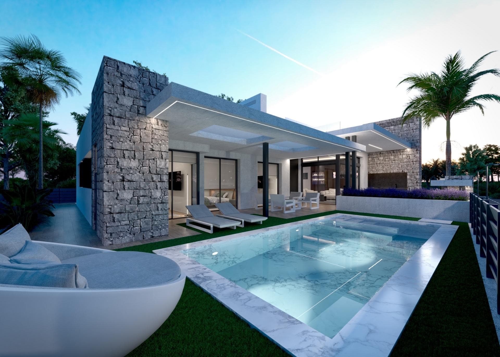 NEW BUILD VILLAS IN PRIVATE GATED RESORT IN PROVINCE OF MURCIA&#13;&#13;New Build villas in private gated resort in the Murcia region, surrounded by excellent golf courses and just 10 minutes from the sandy beaches of the Mar Menor Sea. &#13;&#13;15 New Build independent villas has 3 bedrooms, 3 bathrooms, guest toilet, large living room - kitchen with a wonderful double height, terrace with pool, private solarium with pre-installation for jacuzzi, basement.&#13;&#13;Modern villas stands out for its high quality finishes and for its well used spaces, an English patios to a higher level giving the option to create large spaces that replicate the comfort in the basement which with a toilet, utility room and laundry, the floors are finished, the walls painted and has pre -installation of A / C.&#13;&#13;Located in a private gated resort, with a main access entrance and 24 hours security. The resort is designed around an impressive 126.000 m2 green area.&#13;&#13;It comprises walking and cycling paths, sport facilities, paddle and tennis courts, a mini-golf course, gardens, dog parks, leisure areas, clubhouse.... Also in the central area is the jewel of the resort, a crystal-clear artificial lake of almost 17.000m2 of water surface, surrounded by white sandy beaches and palm trees, bringing a piece of the Caribbean to the Murcia Region.&#13;&#13;There are 2 islands in the lake, one of them has its own bar, there are also "beach Chiringuitos" spread around the lake.&#13;&#13;The resort is strategically located less than 4 km from the beach and the town of Los Alcázares, where you can practice various water sports, surrounded by several golf courses and the city of Cartagena less than 15 minutes by car and 22 km from Murcia airport, therefore having a wide cultural, gastronomic and sports offer within reach.&#13;