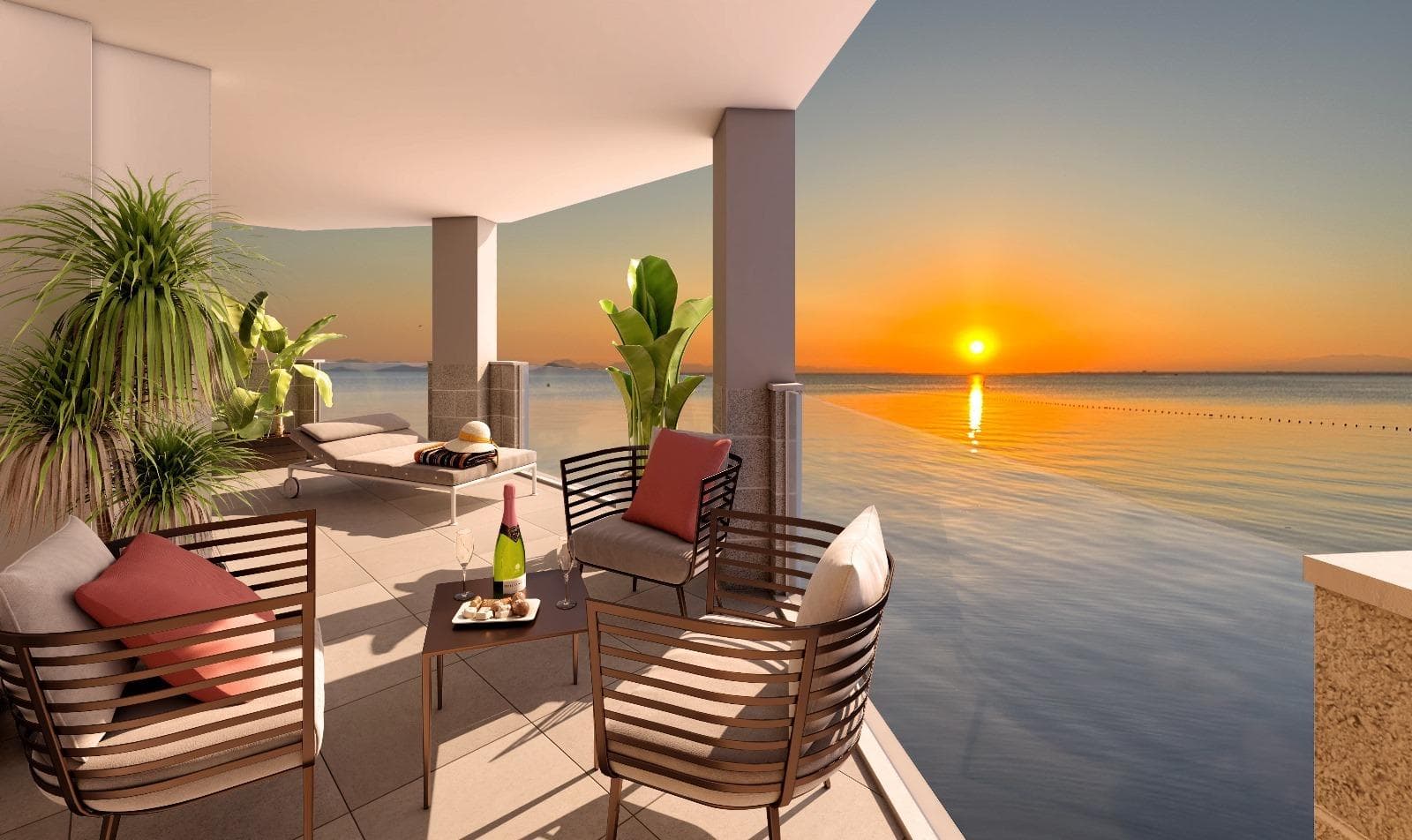 NEW BUILD RESIDENTIAL COMPLEX IN LA MANGA &#13;&#13;New Build residential complex is located in a unique and special place, between two seas, in a privileged location and with all the services you may need at your fingertips in the Region of Murcia, beautiful coastline with the beaches of transparent and shallow waters.&#13;At this residential complex apartments have been designed to make the most of every last corner of the property, as well as the&#13;the choice of materials and the design of the homes.&#13;Live a world of sensations and pleasurable moments with all the&#13;services and activities that you desire at your fingertips.&#13;&#13;Installations - Air conditioning:&#13;Air conditioning system by ducts, for hot and cold, throughout the house (except in distributors and bathrooms) and operated by central console.&#13;&#13;Electrical appliances:&#13;Stainless steel oven.&#13;Black ceramic hob with three burners.&#13;Stainless steel refrigerator.&#13;Extractor hood integrated in furniture.&#13;Integrated dishwasher.&#13;&#13;Common areas:&#13;Access to the building via white PVC door and double glazing with air chamber.&#13;Entrance halls and stair treads specially decorated with national marble.&#13;White thermo-lacquered aluminium handrail on interior staircases.&#13;Lighting by presence detection in basement and interior common areas.&#13;White motorised sectional garage access door. &#13;Stainless steel urbanisation railings.&#13;Video door entry system.&#13;Satellite dish with European channels.&#13;Swimming pool with landscaped solarium.&#13;&#13;La Manga del Mar Menor is a natural strip of land surrounded by two seas, the Mar Menor and the Mediterranean Sea. To this rarity you can add the multiple leisure and free time options, restaurants, supermarkets, medical censers, pharmacies, nautical sports censers, golf courses.&#13;La Manga is located on the north coast of the Costa Calida and is a popular holiday destination for tourists. The narrow land strip separating the warm lagoon and the colder sea has a unique microclimate. It's one of the most exotic areas in Spain.&#13;Corvera airport is about 1 hour drive away and Alicante airport about 2 hours away.&#13;