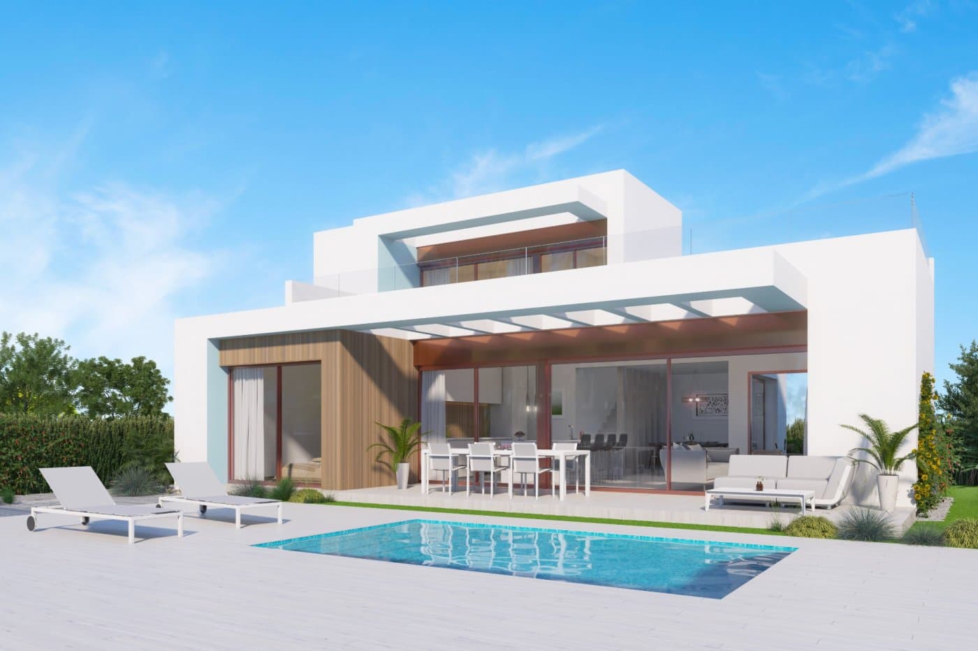 NEW BUILD VILLAS IN VISTABELLA GOLF RESORT, ORIHUELA COSTA

 New Build luxury villas built over 2 floors situated in Vistabela golf resort, between San Miguel and Los Montesinos in the Orihuela Costa. 

 Villas with 4 bedrooms, 3 bathrooms, an open plan living room with the kitchen, big solarium, garden with parkig and space for the private pool.
 An options a private pool at an extra cost.

 Vistabella Golf resort has security entrance, 18 hole golf course, padel courts, bowling greens, supermarket and a great selection of bars and restaurants. 
 Plans are now agreed for a new clubhouse, champagne bar, sushi bar, spa hotel, artificial beach, tennis court, football pitch, gourmet bar and much more transforming this resort into a 5 star luxury complex. 

 Sandy beaches of La Mata and Guardamar del Segura located only 20 minues drive away.

 Alicante airport located 40 minutes away and Murcia airport about 1 hour away.