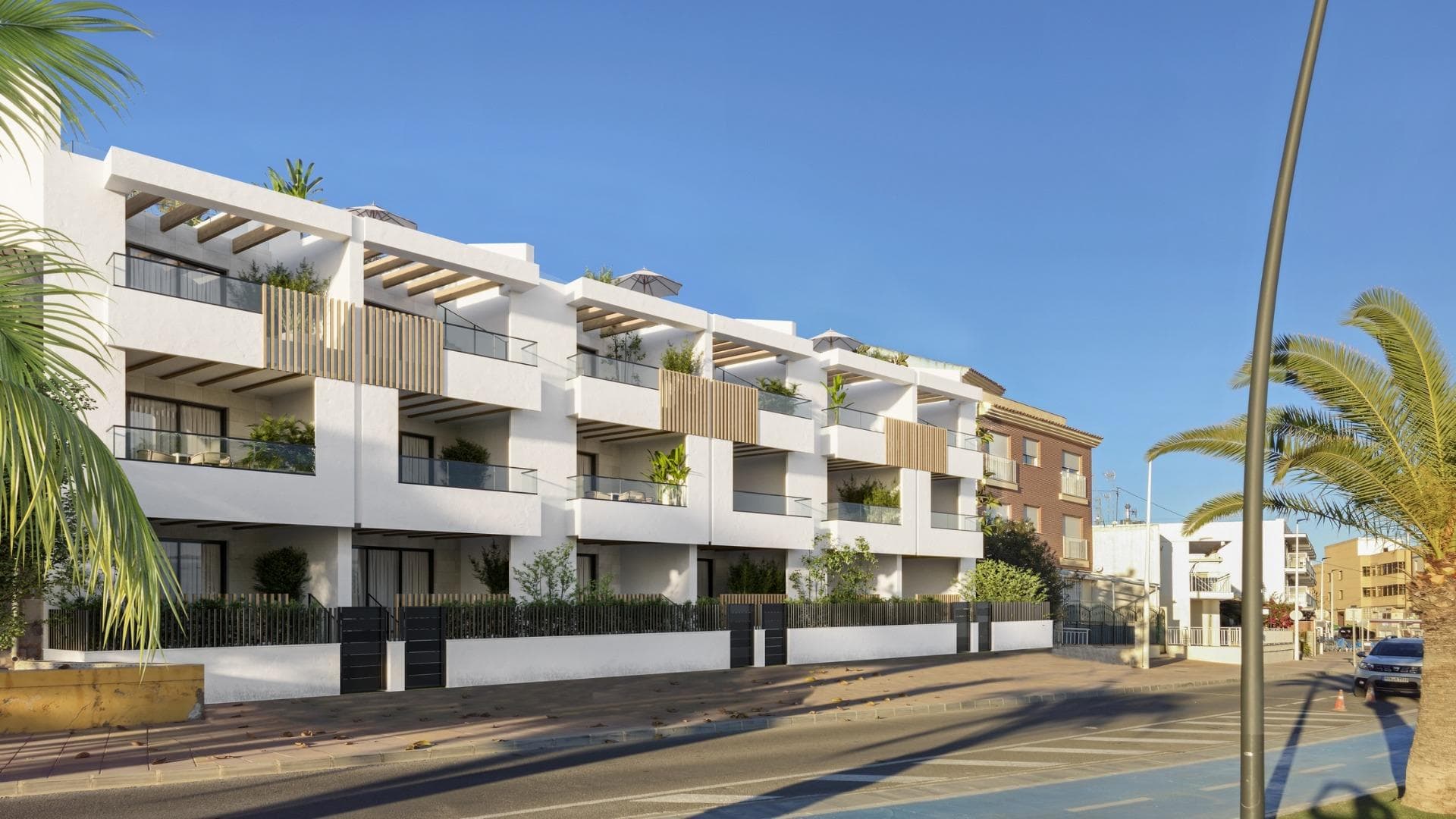 NEW BUILD FRONTLINE RESIDENTIAL IN SAN PEDRO DEL PINATAR&#13;&#13;Nestled along the captivating Mar Menor, Lo Pagan is a town in Murcia that unveils a seamless blend of natural beauty and cultural richness, offering a perfect escape for those seeking a tranquil oasis. &#13;Conveniently accessible, with just a 57-minute ride from Alicante Airport, Lo Pagan beckons you to unwind, explore, and create cherished memories in this idyllic Spanish coastal town. &#13;&#13;Indulge in the epitome of refined living with our meticulously crafted New Build residence offering 1, 2, and 3-bedrooms penthouses and apartments. Impeccably designed, the 21 units are gracefully distributed across 3-level blocks.&#13;The living space in each unit designed to embrace natural light and create bright, spacious, and modern living areas that seamlessly blend with the coastal surroundings. Explore a variety of residences, available in three different models and sizes.&#13;&#13;Residential invites you to experience a lifestyle of unparalleled luxury with an array of exquisite amenities: &#13;Immerse yourself in the refreshing waters of the communal swimming pool.&#13;Enjoy the convenience and security of underground parking.&#13;Elevate your leisure time on the shared rooftop terrace. &#13;Some of the propertie has private terraces.&#13;&#13;Six penthouses on the 2nd floor have a unique feature-direct access to their private solarium through their terraces.&#13;Also includes a storage place for added convenience. Additionally, residents have the option to enhance their outdoor experience by adding a summer kitchen to their private solarium.&#13;Each home coming is designed to make you feel like you're stepping into a perpetual vacation, a sanctuary where tranquillity meets sophistication.&#13;Some properties have a front sea view, some of properties have a side view.&#13;&#13;San Pedro del Pinatar's privileged location on the Mar Menor and Mediterranean coastline it attracts those with an interest in sailing and watersports, providing marina mooring and sailing clubs, while the beaches and natural mud baths attract those seeking safe sun, sea and sand.&#13;&#13;San Pedro del Pinatar has an established community and offers an excellent range of activities, including covered swimming pool and sports facilities, as well as a year round programme of social activities by the pleasant winter weather. The benefits of the mud baths, typical of the region, or the calm waters of the Mar Menor, have favoured the growth of Lo Pagán, which currently has all kind of amenities. In addition, it has an excellent location, just 5 minutes from the Commercial Centre Dos Mares.&#13;&#13;Murcia/Corvera airport is 30 minutes away and Alicante airport is an hour drive away.&#13;&#13;&#13;