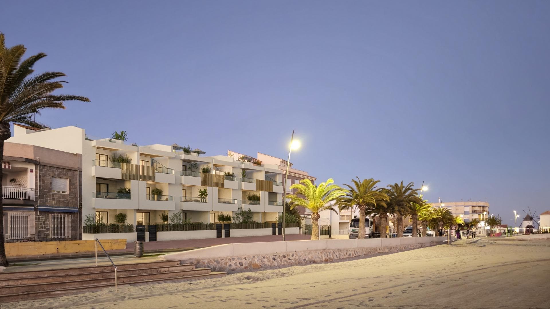 NEW BUILD FRONTLINE RESIDENTIAL IN SAN PEDRO DEL PINATAR&#13;&#13;Nestled along the captivating Mar Menor, Lo Pagan is a town in Murcia that unveils a seamless blend of natural beauty and cultural richness, offering a perfect escape for those seeking a tranquil oasis. &#13;Conveniently accessible, with just a 57-minute ride from Alicante Airport, Lo Pagan beckons you to unwind, explore, and create cherished memories in this idyllic Spanish coastal town. &#13;&#13;Indulge in the epitome of refined living with our meticulously crafted New Build residence offering 1, 2, and 3-bedrooms penthouses and apartments. Impeccably designed, the 21 units are gracefully distributed across 3-level blocks.&#13;The living space in each unit designed to embrace natural light and create bright, spacious, and modern living areas that seamlessly blend with the coastal surroundings. Explore a variety of residences, available in three different models and sizes.&#13;&#13;Residential invites you to experience a lifestyle of unparalleled luxury with an array of exquisite amenities: &#13;Immerse yourself in the refreshing waters of the communal swimming pool.&#13;Enjoy the convenience and security of underground parking.&#13;Elevate your leisure time on the shared rooftop terrace. &#13;Some of the propertie has private terraces.&#13;&#13;Six penthouses on the 2nd floor have a unique feature-direct access to their private solarium through their terraces.&#13;Also includes a storage place for added convenience. Additionally, residents have the option to enhance their outdoor experience by adding a summer kitchen to their private solarium.&#13;Each home coming is designed to make you feel like you're stepping into a perpetual vacation, a sanctuary where tranquillity meets sophistication.&#13;Some properties have a front sea view, some of properties have a side view.&#13;&#13;San Pedro del Pinatar's privileged location on the Mar Menor and Mediterranean coastline it attracts those with an interest in sailing and watersports, providing marina mooring and sailing clubs, while the beaches and natural mud baths attract those seeking safe sun, sea and sand.&#13;&#13;San Pedro del Pinatar has an established community and offers an excellent range of activities, including covered swimming pool and sports facilities, as well as a year round programme of social activities by the pleasant winter weather. The benefits of the mud baths, typical of the region, or the calm waters of the Mar Menor, have favoured the growth of Lo Pagán, which currently has all kind of amenities. In addition, it has an excellent location, just 5 minutes from the Commercial Centre Dos Mares.&#13;&#13;Murcia/Corvera airport is 30 minutes away and Alicante airport is an hour drive away.&#13;&#13;