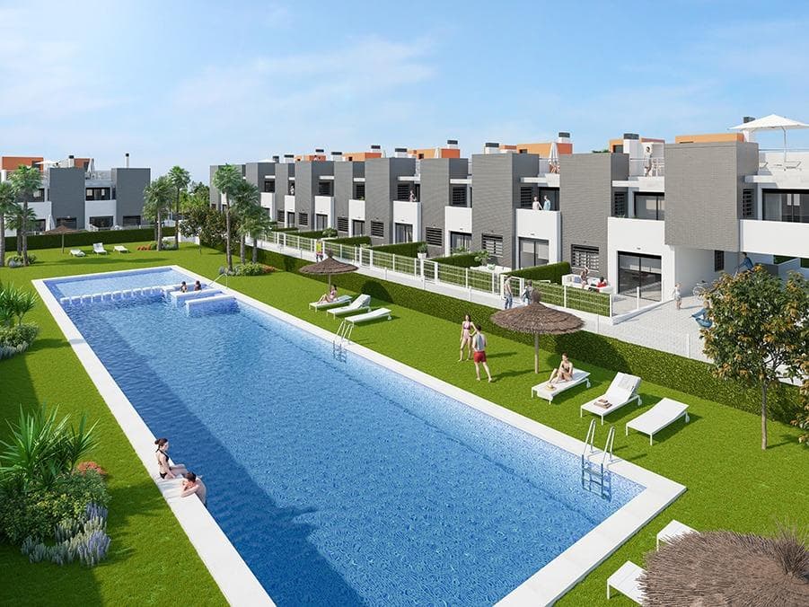 New Residential Development in Torrevieja, Just 1 km from the SeaModern Apartments with 2 and 3 BedroomsLocated in the vibrant Altos del Sol area of Torrevieja, this new residential development offers a variety of apartment options with 2 and 3 bedrooms. Ground-floor units come with private gardens, while top-floor units feature private solariums for exclusive outdoor relaxation. Additionally, the complex includes one townhome, catering to those looking for added space and privacy. Each unit includes an underground parking space, and storage rooms are available as an optional feature.Spacious Communal Areas and Family-Friendly AmenitiesThe residential complex is thoughtfully designed with ample communal spaces, featuring landscaped gardens that create a peaceful environment. Families can enjoy a large community swimming pool with a dedicated children’s area, perfect for relaxing and socializing under the warm Mediterranean sun. The development is located around 1 km from "Playa de Los Locos," offering convenient beach access for residents.Top-Quality Finishes and Energy-Efficient FeaturesThese homes stand out for their high-quality finishes and attention to detail. Each unit is equipped with a 600W photovoltaic solar panel system, providing an eco-friendly energy solution. Additional premium features include built-in barbecues on the solariums, armored front doors, built-in wardrobes with interior fittings, bathroom furniture with shower screens, and underfloor heating in bathrooms, ensuring comfort and style in every corner.Ideal Location Near Services and AttractionsThis development is situated close to all essential services, making it a convenient location for both permanent residents and holiday home seekers. Altos del Sol is known for its well-connected area with local shops, dining options, and entertainment venues within walking distance. The Alicante-Elche Airport is a 45-minute drive (43 km), while the Habaneras Shopping Center is just 3 km away, providing a comprehensive shopping experience.Experience Torrevieja’s Mediterranean LifestyleTorrevieja, located in southern Alicante, offers a quintessential Mediterranean experience. With over 300 days of sunshine per year and an annual average temperature of 20ºC, residents can enjoy beautiful weather year-round. The city is celebrated for its rich gastronomy, featuring fresh ingredients from both the sea and local farms. Additionally, Torrevieja boasts scenic beaches, promenades, museums, and numerous activities suitable for families with children, ensuring a lifestyle filled with leisure and relaxation.Come Explore TorreviejaWhether you’re looking for a vibrant seaside community or a peaceful retreat, this development offers a unique opportunity to enjoy the best of Torrevieja’s coastal charm. Experience everything this beautiful city has to offer, from its warm climate to its rich cultural and culinary heritage.