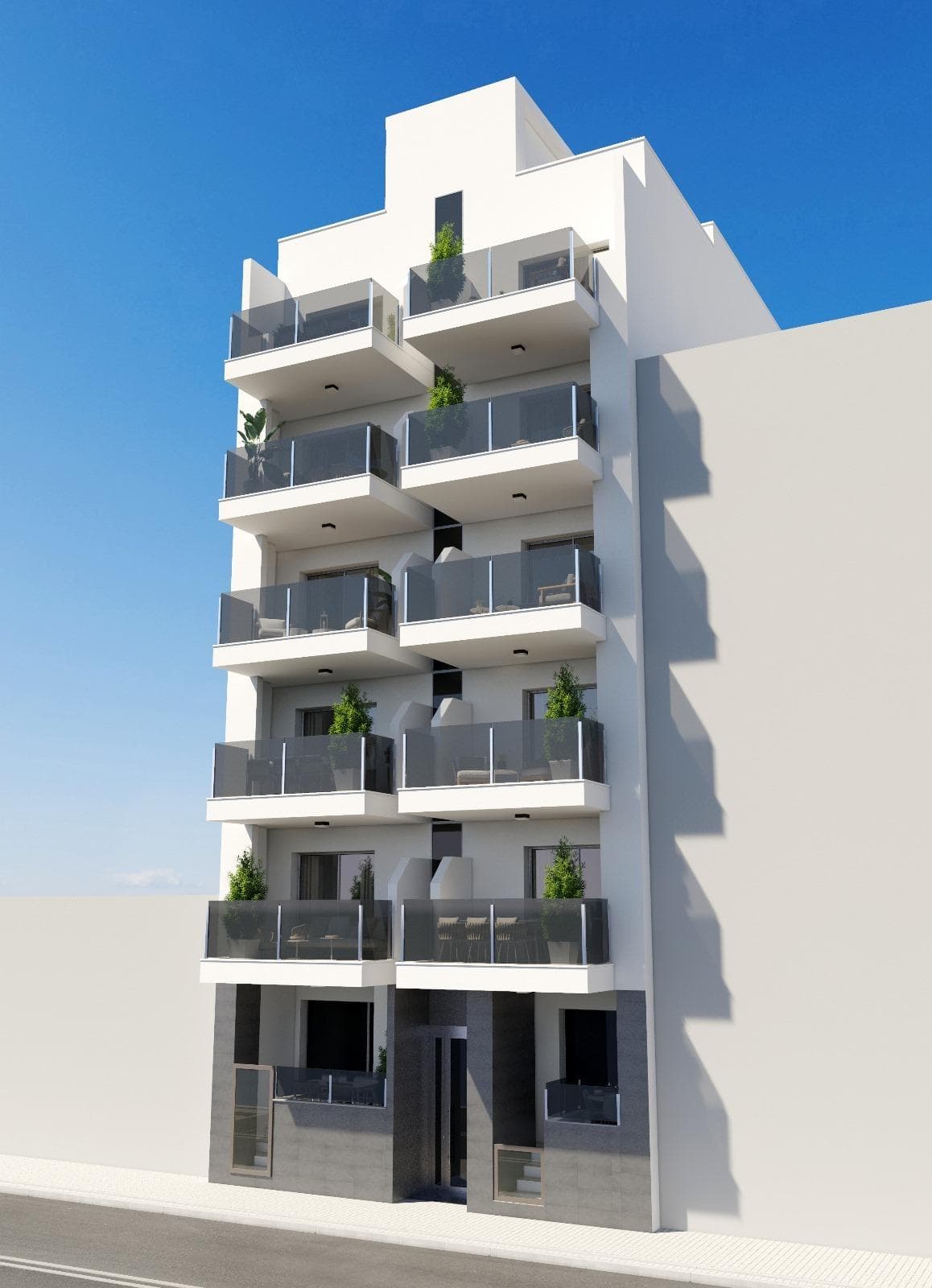 New Build Apartments in Torrevieja, Just 150m from Playa del Cura&#13;&#13;Prime Location in Torrevieja, Close to Beaches and Amenities&#13;&#13;Experience coastal living at its best with these brand-new apartments and penthouses in Torrevieja, located a mere 150 meters from Playa del Cura. These exclusive residences are nestled in a vibrant neighborhood with all essential amenities within reach, including shops, restaurants, and cafes. Perfectly positioned on Spain’s Costa Blanca, Torrevieja offers residents a Mediterranean climate and relaxed lifestyle with easy access to both Alicante Airport (45 km) and Murcia Airport (65 km).&#13;&#13;Modern Design with Spacious Layouts and Quality Finishes&#13;&#13;This new residential complex consists of 12 luxurious apartments and penthouses, offering 2 and 3-bedroom units designed for modern comfort. Each unit features an open-plan American-style kitchen that seamlessly flows into the living room, creating an ideal space for relaxation and entertainment. Bedrooms include fitted wardrobes with drawers, while bathrooms boast underfloor heating, high-quality fixtures, and shower enclosures. Large, double-glazed windows with thermal and acoustic insulation provide a quiet, temperature-controlled living environment, ensuring your home is a peaceful retreat.&#13;&#13;Premium Exterior and Energy-Efficient Features&#13;&#13;Built with energy efficiency in mind, these apartments come with high-quality aluminum exterior carpentry with thermal break technology and automatic motorized shutters. Each unit is pre-installed for climate control through ducted air conditioning and heating, ensuring year-round comfort. For added security, all entrance doors are armored with secure locks, and interior doors are finished in white lacquer. Additionally, each unit is fitted with an energy-saving aerothermal system for hot water, which significantly reduces energy consumption.&#13;&#13;Exclusive Rooftop Solarium with Pool&#13;&#13;Residents of this modern complex can enjoy exclusive access to a beautiful rooftop solarium with a communal swimming pool, ideal for soaking up the sun and enjoying panoramic views of Torrevieja. The building’s rooftop offers a serene escape and is the perfect place to relax with family or friends.&#13;&#13;Living in Torrevieja: A Blend of Culture and Nature&#13;&#13;Torrevieja is known for its scenic coastline, beautiful beaches, and unique salt lagoons. The town’s popular seafront promenades and the charming Museo del Mar y de la Sal reflect its fishing and salt-mining history. Just a short drive away, the Natural Park of Las Lagunas de La Mata-Torrevieja offers picturesque trails and two stunning saltwater lagoons, one pink and one green, for nature enthusiasts to explore.&#13;&#13;Start Your Coastal Life Today&#13;&#13;Don’t miss the chance to own a stylish new home in this exceptional location. Contact us today to schedule a viewing and discover everything these exclusive apartments in Torrevieja have to offer!&#13;