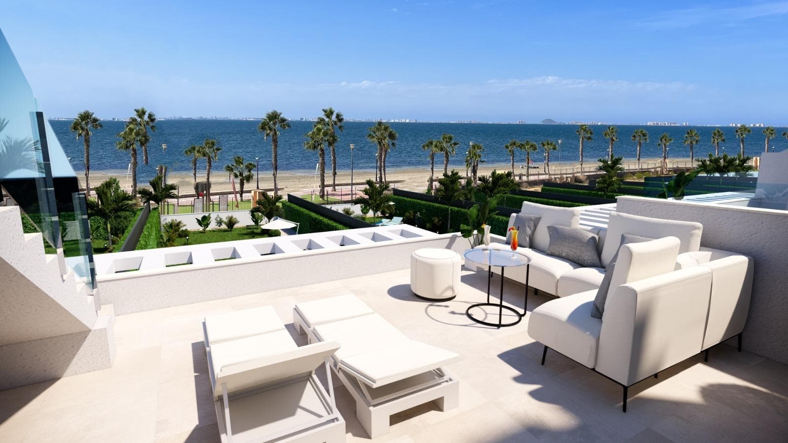 Luxury New Construction Villas on the Waterfront in Los Alcázares&#13;&#13;Discover the ultimate in Mediterranean living with this exclusive residential project, featuring nine contemporary villas located directly on the waterfront in the beautiful coastal town of Los Alcázares, Murcia. Situated in the sought-after Nueva Ribera area, these villas are designed for luxury, privacy, and convenience, with nearby access to golf courses, shopping centers, and transportation hubs. Each villa offers high-end finishes, breathtaking sea views, and a private pool, making them the ideal choice for those seeking a modern coastal retreat.&#13;&#13;Prime Location in Los Alcázares&#13;Nestled in Los Alcázares, a charming town on Spain's Costa Cálida, this residential project enjoys an enviable location with direct access to the waterfront promenade. This peaceful area combines the tranquility of seaside living with easy access to amenities. The vibrant town center of Los Alcázares is only 2 km away, while Murcia International Airport is just 35 km, making travel convenient. The renowned Roda Golf Club lies within 4 km, providing recreational options close to home, and the AP-7 highway offers quick access to nearby cities and attractions.&#13;&#13;Exclusive Villas with Premium Amenities&#13;The project includes nine villas in total: eight semi-detached and one standalone, each occupying plots of over 300 square meters. These spacious properties are crafted for elegance and comfort, featuring:&#13;&#13;Private Pool and Solarium: Each villa comes with a saltwater private pool and a rooftop solarium equipped with a jacuzzi, ambient LED lighting, and pre-installation for an outdoor kitchen—ideal for entertaining while enjoying views of the Mar Menor.&#13;Modern, Fully Equipped Kitchen: The kitchen features integrated appliances from Bosch, including an oven, microwave, induction cooktop, and extractor hood. The sleek design incorporates a Silestone or porcelain peninsula and countertops.&#13;Sophisticated Climate Control: Enjoy year-round comfort with ducted climate control on each floor, using high-performance units from Mitsubishi or Daikin.&#13;Stylish Bathrooms: High-end bathrooms include suspended vanity units, resin shower trays, and built-in shower screens.&#13;Energy-Efficient Design: Each villa features advanced insulation, Guardian Sun acoustic double-glazed windows, and an Aerothermal water heating system for optimal energy efficiency.&#13;Smart Home Features: Electric shutters, LED outdoor lighting, and pre-installation for an electric vehicle charging station add modern convenience.&#13;Secure and Private Community&#13;Set within a private, gated community with 24-hour security, these villas offer direct access to the beach promenade from each garden, ensuring both privacy and connectivity.&#13;&#13;Experience Los Alcázares Coastal Living – Schedule a Visit Today!&#13;Embrace the luxury of coastal living in Los Alcázares. With proximity to Roda Golf and shopping centers within 5 km, these villas offer an unmatched lifestyle. Contact us today to schedule a viewing and secure your dream waterfront property.&#13;