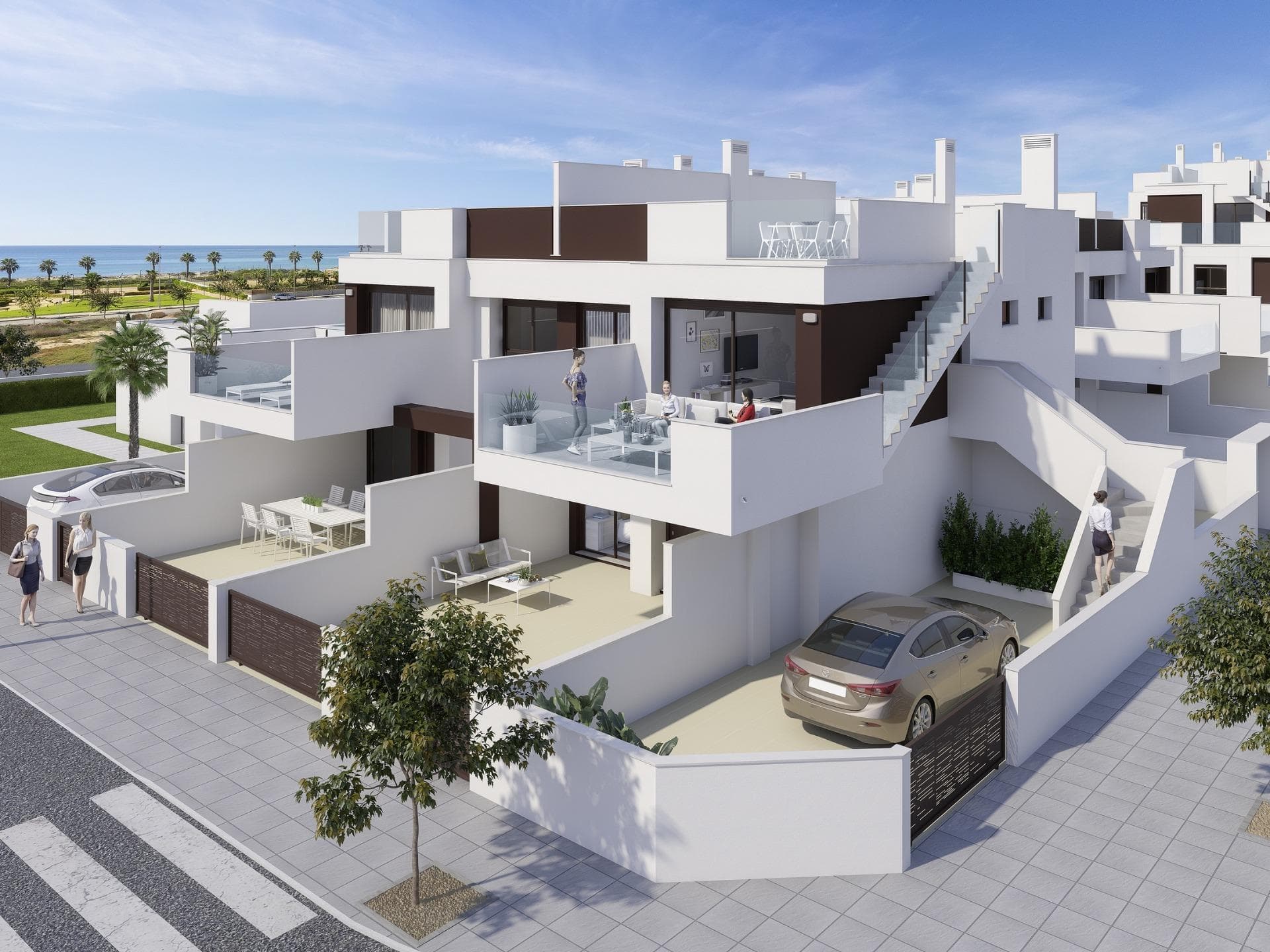 New Construction Residences Just 200 Meters from Las Higuericas Beach&#13;&#13;Modern Homes in Torre de la Horadada&#13;Located in the picturesque coastal town of Torre de la Horadada, this new development is perfectly positioned just 200 meters from the stunning Las Higuericas Beach. Offering modern duplexes, ground-floor bungalows with private gardens, top-floor bungalows with solariums, and elegant apartments, this community blends contemporary design with a touch of exclusivity. Homes are available in 2- and 3-bedroom layouts, catering to various lifestyle needs.&#13;&#13;Exceptional Community Amenities&#13;Every residence comes equipped with a private parking space, spacious terraces, landscaped green areas, and access to a communal swimming pool. Thoughtfully designed to enhance comfort and convenience, these homes offer a perfect setting for relaxation and enjoyment.&#13;&#13;Premium Features for Maximum Comfort&#13;Each property includes:&#13;Motorized blinds in all rooms.&#13;Reinforced front doors for added security.&#13;Underfloor heating in bathrooms.&#13;Bathroom furniture and shower screens.&#13;Exterior lighting for terraces and gardens.&#13;Appliances included: extractor hood, ceramic hob, oven, refrigerator, dishwasher, microwave, and washing machine.&#13;Additionally, the ground-floor bungalows and solariums feature hot and cold water showers, while all homes benefit from an energy-efficient aerothermal system for hot water.&#13;&#13;Prime Location in Torre de la Horadada&#13;This development is situated in a vibrant yet peaceful area, with easy access to essential amenities and attractions:&#13;Las Higuericas Beach: Just 200 meters away.&#13;Murcia Airport: Approximately 30 km.&#13;Lo Romero Golf Course: Only 10 km.&#13;Dos Mares Shopping Center: 11 km.&#13;Port of San Pedro del Pinatar: 8 km.&#13;&#13;Enjoy a unique coastal lifestyle, combining beautiful beaches, dining options, and leisure activities within close proximity.&#13;&#13;Your Dream Home Awaits&#13;Don’t miss the opportunity to own a modern, well-equipped home in one of the Costa Blanca’s most desirable locations. Contact us today to learn more or to schedule a visit!&#13;