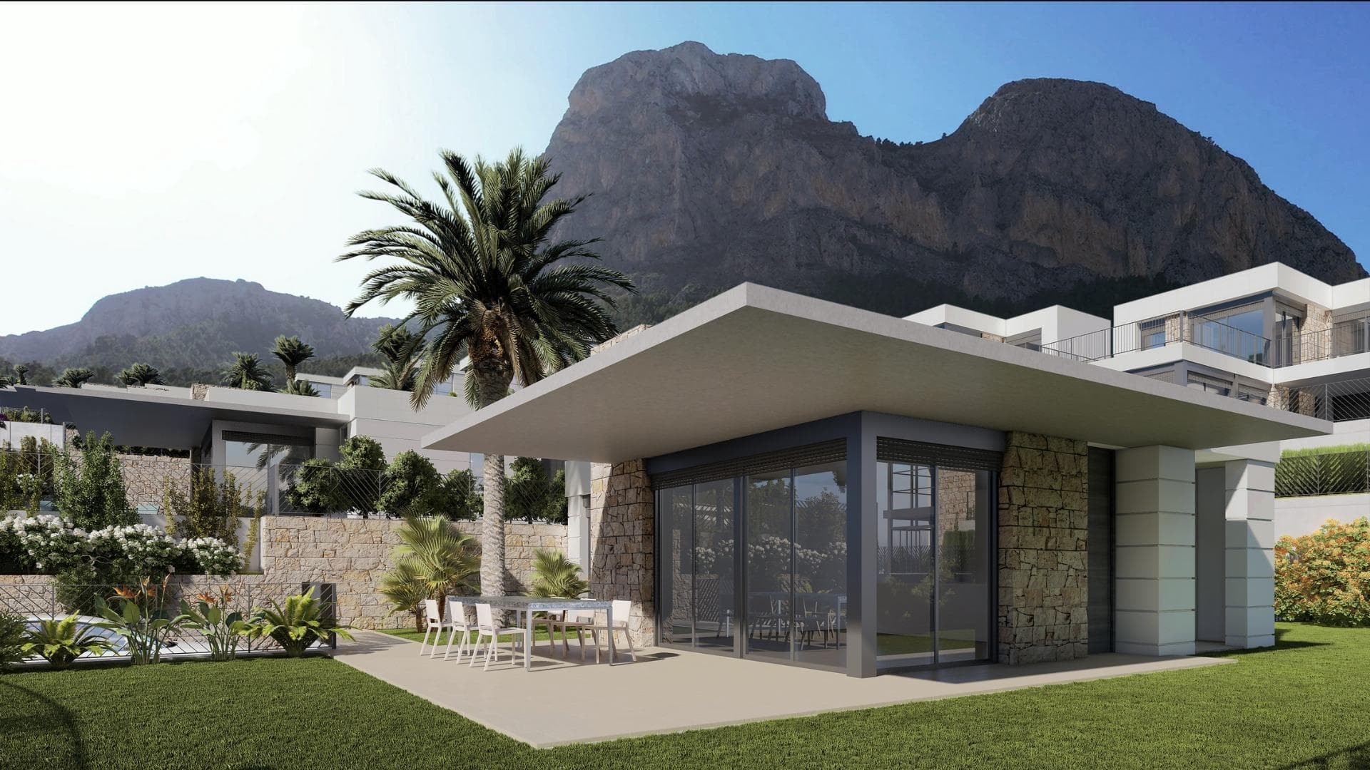 New Construction Villas in Polop, Alicante&#13;&#13;Modern Living Surrounded by Nature&#13;Discover this exclusive residential development of newly built villas in Polop, a charming inland village located in the province of Alicante. Just 10 km from Benidorm’s lively beaches and nightlife and close to the picturesque town of Altea, these homes offer an unbeatable combination of modern comfort and natural beauty.&#13;&#13;A Residential Development Tailored to Your Needs&#13;The project consists of 65 independent villas available in different layouts to suit your needs and budget. Choose between 3 or 4-bedroom homes, with options for single or two-story designs. Many of the properties are designed on a single level, providing enhanced accessibility and a comfortable living experience without the need for stairs.&#13;&#13;Each home is thoughtfully designed with spacious terraces, private gardens, and interior/exterior spaces where you can enjoy the Mediterranean climate. Optional private pools are also available to add an extra touch of luxury to your new home.&#13;&#13;Prime Location with Easy Access to Key Destinations&#13;Located in a peaceful natural setting, the development is ideal for those seeking tranquility without sacrificing convenience. The surrounding area offers access to key points of interest:&#13;&#13;Benidorm Beaches: 10 km (15-minute drive)&#13;Playa del Albir: 12 km (20 minutes), renowned for its pristine waters and scenic promenade&#13;Alicante Airport: 60 km (45 minutes)&#13;Villaitana Golf Course: 12 km (15 minutes)&#13;La Marina Shopping Center: 10 km (15 minutes)&#13;&#13;Premium Features for Modern Comfort&#13;Each villa is equipped with high-quality finishes and state-of-the-art systems, ensuring maximum comfort, security, and sustainability:&#13;Double-glazed PVC windows with thermal and solar insulation&#13;Reinforced front doors for enhanced security&#13;Fully equipped kitchens with induction hob, oven, extractor hood, and stainless-steel sink&#13;Modern bathrooms with stylish porcelain sinks and fittings&#13;Pre-installed ducted air conditioning with heat pump&#13;Hot water supplied via aerothermal systems for energy efficiency&#13;Gated community with perimeter surveillance cameras&#13;&#13;Polop: The Perfect Blend of History and Nature&#13;Polop de la Marina is a historic town surrounded by stunning landscapes. Its charming old town, the Gabriel Miró House-Museum, and various hiking trails make it a sought-after destination for nature and history enthusiasts.&#13;&#13;Experience Coastal and Countryside Living&#13;Embrace a new lifestyle in these carefully designed homes, where comfort meets nature. Enjoy the panoramic views through large windows that frame the surrounding landscape, creating the perfect balance between indoor and outdoor living.&#13;&#13;Don’t miss the opportunity to own your dream home in Polop! Contact us today for more information and to schedule a visit.&#13;