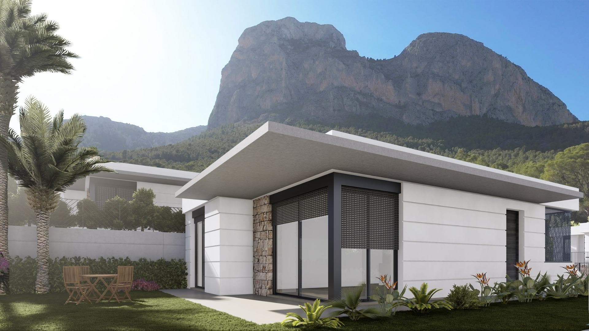 New Construction Villas in Polop, Alicante&#13;&#13;Modern Living Surrounded by Nature&#13;Discover this exclusive residential development of newly built villas in Polop, a charming inland village located in the province of Alicante. Just 10 km from Benidorm’s lively beaches and nightlife and close to the picturesque town of Altea, these homes offer an unbeatable combination of modern comfort and natural beauty.&#13;&#13;A Residential Development Tailored to Your Needs&#13;The project consists of 65 independent villas available in different layouts to suit your needs and budget. Choose between 3 or 4-bedroom homes, with options for single or two-story designs. Many of the properties are designed on a single level, providing enhanced accessibility and a comfortable living experience without the need for stairs.&#13;&#13;Each home is thoughtfully designed with spacious terraces, private gardens, and interior/exterior spaces where you can enjoy the Mediterranean climate. Optional private pools are also available to add an extra touch of luxury to your new home.&#13;&#13;Prime Location with Easy Access to Key Destinations&#13;Located in a peaceful natural setting, the development is ideal for those seeking tranquility without sacrificing convenience. The surrounding area offers access to key points of interest:&#13;&#13;Benidorm Beaches: 10 km (15-minute drive)&#13;Playa del Albir: 12 km (20 minutes), renowned for its pristine waters and scenic promenade&#13;Alicante Airport: 60 km (45 minutes)&#13;Villaitana Golf Course: 12 km (15 minutes)&#13;La Marina Shopping Center: 10 km (15 minutes)&#13;&#13;Premium Features for Modern Comfort&#13;Each villa is equipped with high-quality finishes and state-of-the-art systems, ensuring maximum comfort, security, and sustainability:&#13;Double-glazed PVC windows with thermal and solar insulation&#13;Reinforced front doors for enhanced security&#13;Fully equipped kitchens with induction hob, oven, extractor hood, and stainless-steel sink&#13;Modern bathrooms with stylish porcelain sinks and fittings&#13;Pre-installed ducted air conditioning with heat pump&#13;Hot water supplied via aerothermal systems for energy efficiency&#13;Gated community with perimeter surveillance cameras&#13;&#13;Polop: The Perfect Blend of History and Nature&#13;Polop de la Marina is a historic town surrounded by stunning landscapes. Its charming old town, the Gabriel Miró House-Museum, and various hiking trails make it a sought-after destination for nature and history enthusiasts.&#13;&#13;Experience Coastal and Countryside Living&#13;Embrace a new lifestyle in these carefully designed homes, where comfort meets nature. Enjoy the panoramic views through large windows that frame the surrounding landscape, creating the perfect balance between indoor and outdoor living.&#13;&#13;Don’t miss the opportunity to own your dream home in Polop! Contact us today for more information and to schedule a visit.&#13;