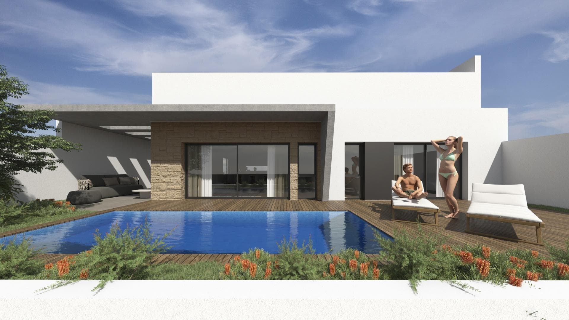 New Villas for Sale in Torrevieja – 2 km from the Sea&#13;&#13;Discover these stunning new villas located in the sought-after area of Torrevieja, just 2 km from the Mediterranean coast. Offering the perfect blend of luxury, comfort, and practicality, these 3-bedroom, 2-bathroom homes are designed for those who seek a sophisticated lifestyle with all the benefits of coastal living.&#13;&#13;Spacious Design and High-Quality Finishes&#13;These one-story villas have been thoughtfully designed for maximum comfort and ease of living. With an open-plan layout, they provide ample space for relaxation and entertainment. The villas feature high-quality finishes including thermal break aluminum windows, Climalit double glazing, and pre-installation for ducted air conditioning. For added convenience, the homes include electric shutters, modern bathrooms with resin shower trays and built-in black faucets, and private parking in the underground garage with additional storage space.&#13;&#13;Private Pool and Solarium with Stunning Views&#13;Step outside to your private oasis, where you can enjoy the luxury of a private pool in your own garden. From the rooftop solarium, take in the breathtaking views of the La Mata Salt Lagoon and the surrounding area, and enjoy spectacular sunsets each evening. The property is situated in the highest part of Torrevieja, ensuring both privacy and impressive vistas.&#13;&#13;Exclusive Community Amenities&#13;The development offers several communal amenities, including landscaped garden areas, a calisthenics circuit, and a petanque area, perfect for both relaxation and recreation. Whether you're enjoying time alone or socializing with neighbors, this villa provides the perfect environment for both peaceful living and vibrant community interaction.&#13;&#13;Prime Location in Torrevieja&#13;These villas are surrounded by essential services and recreational options. The Alicante-Elche Airport is just 45 minutes by car (43 km), making international travel convenient. For shopping and dining, the Habaneras Shopping Center is only 3 km away, offering a variety of retail stores, restaurants, and entertainment options.&#13;&#13;Experience the Mediterranean Lifestyle&#13;Torrevieja, on the southern coast of Alicante, boasts over 300 days of sunshine per year and a pleasant average annual temperature of 20°C. The city is renowned for its beautiful beaches, vibrant promenades, and delicious Mediterranean cuisine, making it the perfect place for both relaxation and adventure. With its family-friendly activities and rich cultural heritage, Torrevieja promises a fulfilling lifestyle year-round.&#13;&#13;Your Dream Home Awaits&#13;Don't miss the chance to own a luxury villa in one of Spain's most desirable coastal cities. Whether you're looking for a permanent residence or a holiday retreat, this exclusive development offers the ideal setting to experience the best of Mediterranean living. Schedule a viewing today and take the first step toward making your dream home a reality!&#13;