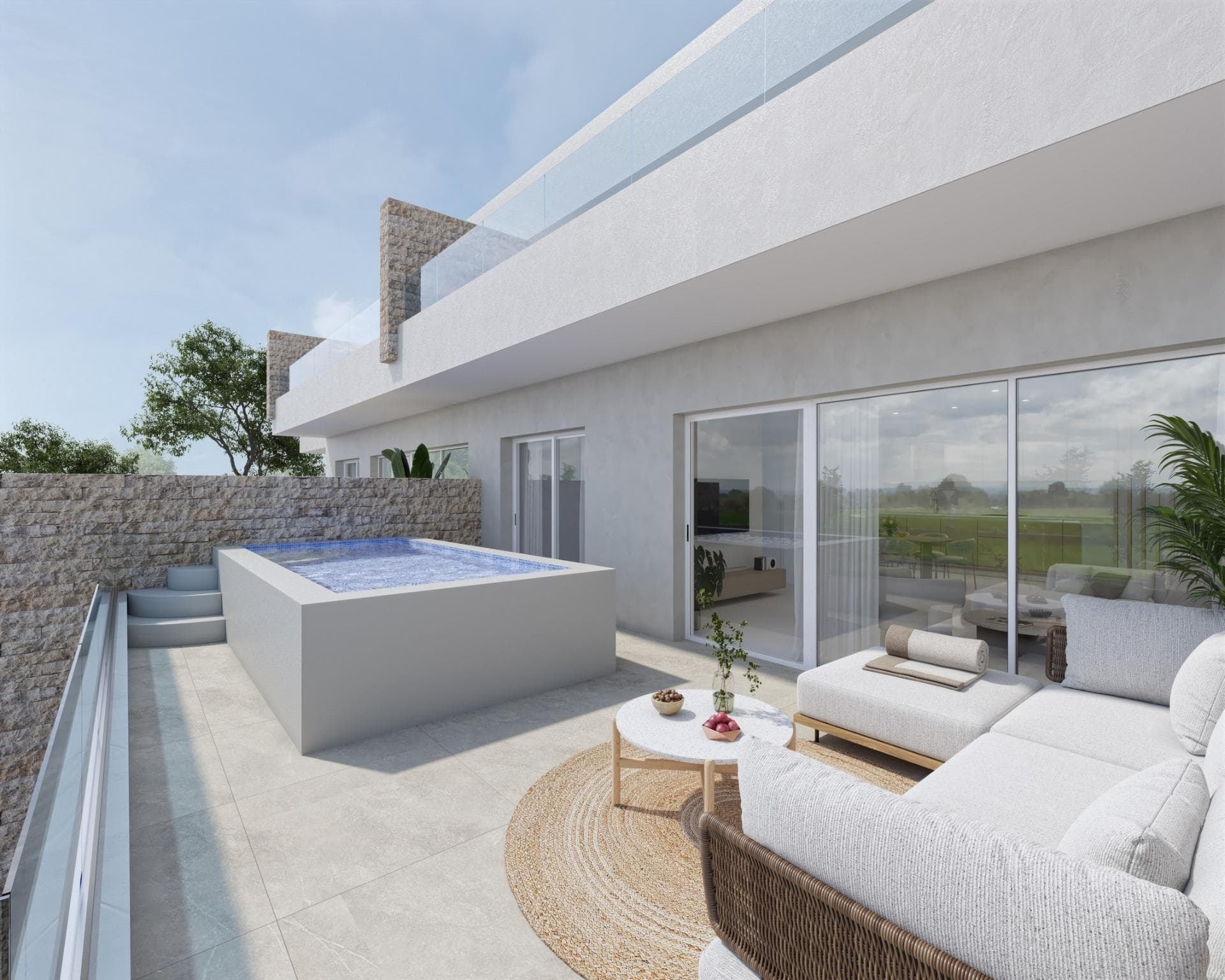 New build homes in Pilar de la Horadada with private pool&#13;&#13;Modern homes close to the beach&#13;Discover this exclusive new build residential complex in Pilar de la Horadada, which offers bungalows just 2.5 km from the beach. Designed for comfort and style, these homes are an excellent opportunity to enjoy life on the Costa Blanca.&#13;&#13;Spacious and stylish homes&#13;This development offers 2 or 3 bedroom homes with 2 bathrooms and private parking. Choose from:&#13;Ground floor bungalows with private garden.&#13;Top floor bungalows with open terrace.&#13;1 Townhouse with 3 bedrooms and corner plot.&#13;&#13;Each property is built with high quality materials and modern finishes, including:&#13;All properties have private swimming pool.&#13;Pre-installation of ducted air conditioning.&#13;Aluminium exterior carpentry with thermal break and double glazing.&#13;Security entrance door for peace of mind.&#13;Aerothermal system for efficient hot water production.&#13;Fitted wardrobes in bedrooms.&#13;&#13;Privileged location in Pilar de la Horadada&#13;Pilar de la Horadada is a charming Spanish town in the southernmost part of the Costa Blanca. It offers a vibrant main street with numerous shops, supermarkets, restaurants and picturesque squares.&#13;&#13;The stunning beaches of Torre de la Horadada and Mil Palmeras are only 5 minutes away, with fine golden sand a picturesque promenade. The town also offers well-developed cycle paths and hiking trails, as well as a variety of sporting activities.&#13;&#13;Convenient access to key destinations&#13;Lo Romero Golf Course - 5 km (10 minutes drive).&#13;Corvera Airport (Murcia) - 40 km (40 minutes drive).&#13;Alicante Airport - 55 km (55 minutes drive).&#13;Shopping Centres (La Zenia Boulevard) - 15 km (15 minutes by car).&#13;Torre de la Horadada Marina - 3 km (5 minutes drive).&#13;&#13;Secure your dream home today&#13;Don't miss out on this fantastic opportunity to own a brand new home in a prime location. Contact us today for more information and to arrange a viewing.&#13;