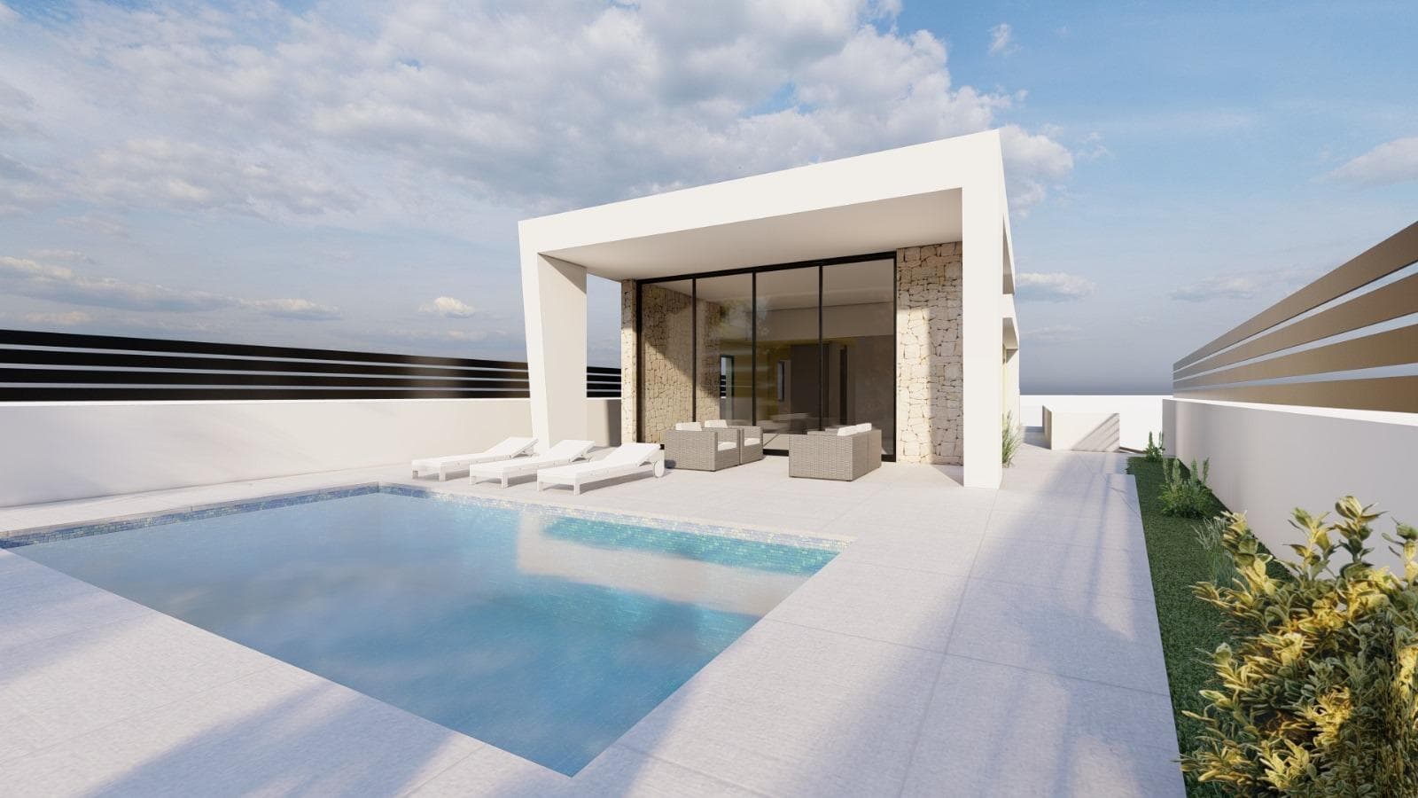 New-Build One-Story Villas with Private Pool in Torrevieja&#13;&#13;Modern Villas in the Exclusive Los Balcones Area&#13;Discover these stunning new-build villas, perfectly located in the Los Balcones urbanization of Torrevieja. Designed for comfort and elegance, these single-story homes offer spacious interiors, high-quality finishes, and a private pool, making them the perfect choice for those seeking a modern Mediterranean lifestyle.&#13;&#13;Situated in a quiet and well-connected area, these villas are surrounded by a wide range of services, including restaurants, bars, shopping centers, and healthcare facilities, ensuring convenience and a high quality of life.&#13;&#13;Spacious and Functional Design&#13;Each of the 8 independent villas is built on a generous 400m²+ plot, providing ample outdoor space. The homes feature:&#13;&#13;3 spacious bedrooms and 2 fully equipped bathrooms.&#13;A large open-plan living and dining area, designed for natural light and comfort.&#13;A modern open kitchen, seamlessly integrated into the living space.&#13;Private swimming pool, perfect for cooling off and entertaining.&#13;Parking space for two cars on the plot.&#13;Private solarium with open views, ideal for sunbathing and relaxation.&#13;Optional basement available for additional living or storage space (at an extra cost).&#13;&#13;High-Quality Features and Finishes&#13;Built with premium materials and designed for a luxurious lifestyle, these villas include:&#13;Underfloor heating in bathrooms, ensuring comfort year-round.&#13;Lighting package included, enhancing ambiance and functionality.&#13;A range of customization options, allowing buyers to tailor finishes to their preferences.&#13;&#13;Prime Location Near Beaches and Services&#13;Los Balcones is a highly sought-after residential area of Torrevieja, known for its peaceful environment while being close to essential amenities. These villas enjoy excellent connectivity to key locations:&#13;&#13;Beaches of Torrevieja – Just 3 km away.&#13;Alicante International Airport – 40 km (approx. 35-minute drive).&#13;Shopping Centers (La Zenia Boulevard, Habaneras) – 10-15 minutes by car.&#13;Golf Courses (Villamartín, Las Ramblas, Campoamor) – 15-20 minutes by car.&#13;Torrevieja City Center – 3 km.&#13;&#13;An Excellent Investment and Dream Home&#13;With their prime location, modern design, and premium finishes, these villas offer an incredible opportunity for investment, vacation, or permanent residence on the Costa Blanca.&#13;&#13;Contact us today for more information or to schedule a viewing!&#13;