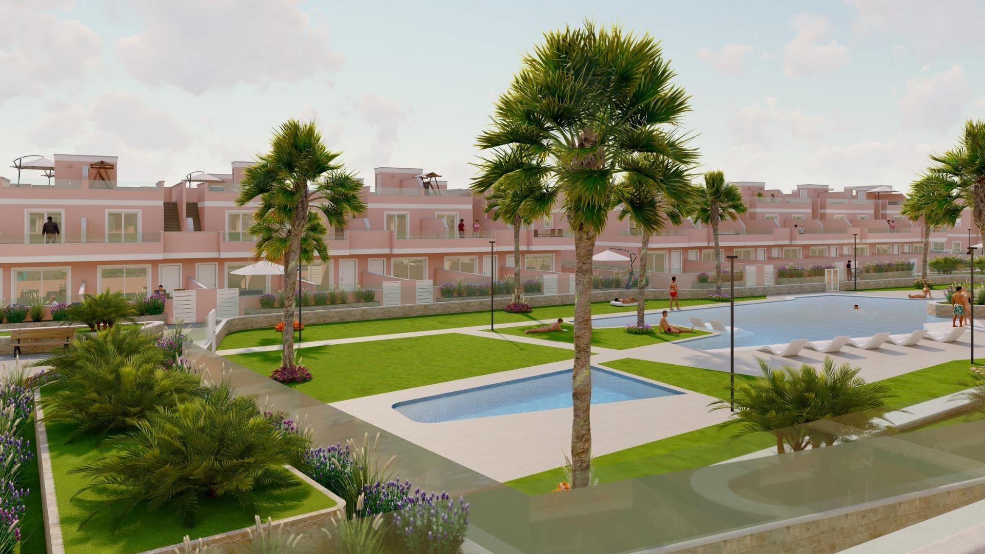 Exclusive New Development in Pilar de la Horadada, Costa Blanca, Spain&#13;&#13;Modern Homes Close to the Sea&#13;Discover this new residential complex in Pilar de la Horadada, a privileged location on the Costa Blanca. Only 2 km from the beach, this project offers a wide variety of 3 bedroom, 2 bathroom properties, with private parking included in the price.&#13;&#13;The development has spacious communal areas, including a communal swimming pool, landscaped gardens and a children's play area, ideal for the whole family to enjoy.&#13;&#13;Different Typologies to suit your Lifestyle&#13;This development offers various housing options:&#13;&#13;Ground floor apartments with private gardens.&#13;Middle floor flats with large terraces.&#13;Penthouses with private solarium.&#13;Ground floor bungalows with private garden.&#13;Top floor bungalows with private garden and solarium.&#13;Townhouses and semi-detached houses with garden and solarium.&#13;All homes have been designed in a modern and functional style, using high quality materials and contemporary finishes.&#13;&#13;Equipment and Qualities&#13;The properties are equipped with:&#13;&#13;Pre-installation of ducted air conditioning.&#13;Exterior aluminium carpentry with thermal break and double glazing.&#13;Reinforced access door for greater security.&#13;Aerothermal system for efficient hot water production.&#13;Built-in wardrobes with LED lighting.&#13;Bathroom furniture and screens included.&#13;&#13;Pilar de la Horadada: A Privileged Place to Live in&#13;Pilar de la Horadada is a coastal town at the southern end of the Costa Blanca, with an exceptional climate and an excellent quality of life. Its lively main street offers a wide variety of shops, supermarkets, restaurants and essential services.&#13;&#13;Just a 5 minute drive away, you will find the stunning beaches of Torre de la Horadada and Mil Palmeras, with golden sand a lovely promenade. In addition, the area has cycle paths, hiking trails and multiple sporting activities.&#13;&#13;Distances to Key Points&#13;Lo Romero Golf Course - 5 km (10 minutes drive).&#13;Corvera Airport (Murcia) - 40 km (40 minutes by car).&#13;Alicante Airport - 55 km (55 minutes by car).&#13;Zenia Boulevard Shopping Centre - 15 km (15 minutes by car).&#13;Torre de la Horadada Marina - 3 km (5 minutes by car).&#13;&#13;Request More Information Today&#13;Don't miss this opportunity to purchase a brand new property in one of the best areas of the Costa Blanca. Contact us now for more details and to arrange a viewing.&#13;