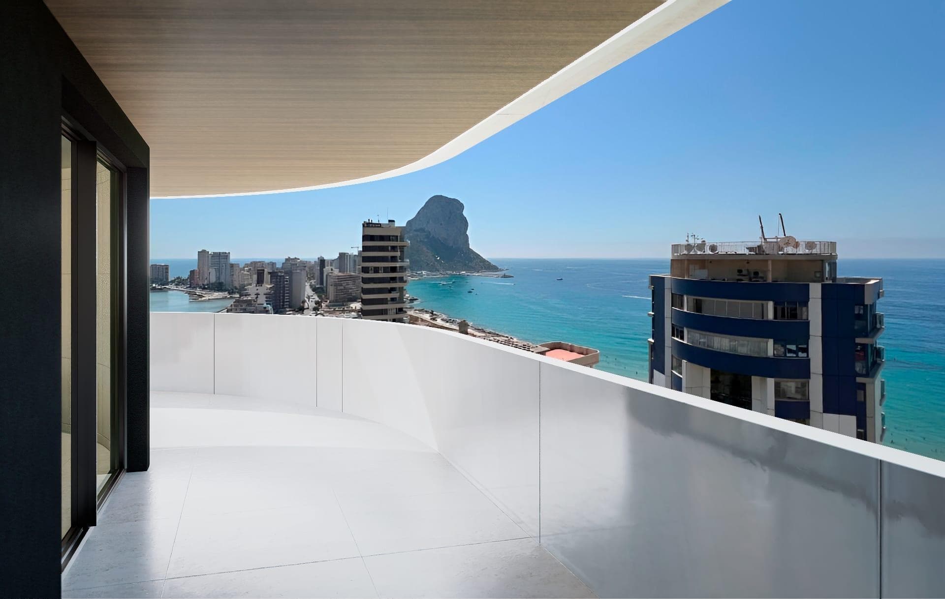 Luxury Apartments in Calpe just 3 Minutes from the Beach&#13;&#13;Exclusive Homes in the Heart of the Costa Blanca&#13;Discover a new way of living on the Costa Blanca with this exclusive new development in Calpe. This complex offers 55 modern 1, 2 and 3 bedroom flats, designed to offer the perfect balance between elegance, comfort and functionality.&#13;&#13;Located just 400 metres from the Arenal-Bol beach and the emblematic Peñón de Ifach, these flats combine a privileged location with luxury facilities, ideal for both permanent residence and investment.&#13;&#13;Premium Facilities for an Exclusive Lifestyle&#13;This development redefines Mediterranean luxury, with modern communal areas designed for the well-being and comfort of its residents:&#13;&#13;Rooftop infinity pool with breathtaking panoramic views.&#13;Gym and spa for maximum comfort.&#13;Coworking area, ideal for balancing work and relaxation.&#13;Optional underground parking and storage rooms.&#13;&#13;High quality finishes and avant-garde design.&#13;Each flat has been built with top quality materials and offers exceptional features:&#13;&#13;Large private terraces, many with sea views.&#13;Armoured front door for added security.&#13;Kitchen equipped with BOSCH appliances or equivalent: induction hob with extractor fan, oven, microwave and dishwasher.&#13;Ducted air conditioning with heat pump (hot/cold).&#13;Aerothermal system for efficient domestic hot water.&#13;Aluminium exterior carpentry with double glazing.&#13;&#13;Strategic location in Calpe&#13;Calpe is a vibrant destination in the Marina Alta, with an exceptional climate that offers more than 300 days of sunshine a year. Its combination of history, nature and modernity makes it an ideal place to live or invest.&#13;&#13;It also has excellent road connections via the AP-7 and the N-332, providing easy access to other coastal towns and nearby airports.&#13;&#13;Distances to Points of Interest&#13;Arenal-Bol beach - 400 m (3 minutes walk).&#13;Cantal del Roig Beach - 600 m (4 minutes walk).&#13;Calpe Port - 1 km (15 minutes walk).&#13;Peñón de Ifach Natural Park - 1 km (15 minutes walk).&#13;Baños de la Reina (natural area) - 600 m (4 minutes walk).&#13;Las Salinas - 600 m (4 minutes walk).&#13;Shopping centre and supermarkets - 500 m (4 minutes walk).&#13;Alicante Airport - 75 km (1 hour drive).&#13;Valencia Airport - 125 km (1 hour and 20 minutes drive).&#13;&#13;A Secure Investment in a Dream Destination&#13;Whether as a permanent home, second home or investment, this development represents a unique opportunity in one of the most attractive locations on the Costa Blanca.&#13;&#13;Don't miss the opportunity to purchase your luxury flat in Calpe. Contact us today for more information and viewings!&#13;