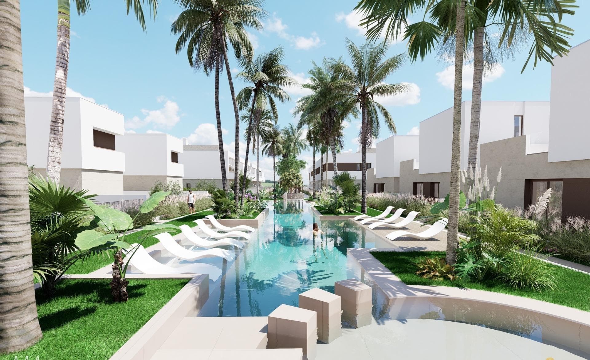 Exclusive Villas and Bungalows on the Costa Cálida - Design, Comfort and Privileged Location&#13;&#13;A Project that Fuses Privacy and Community Living&#13;Discover a new residential concept on the Costa Cálida, designed for those seeking the perfect combination of privacy, comfort and social life. This exclusive complex offers detached villas and bungalows, with access to spacious communal areas and a communal swimming pool, providing the best of both worlds: the tranquillity of a private home and the comfort of shared spaces to enjoy with friends, family and neighbours.&#13;&#13;All homes include a parking space and storage room in the basement, guaranteeing security and convenience for residents.&#13;&#13;Modern Design and Personalisation Options&#13;This development offers a wide range of homes to suit different needs and lifestyles:&#13;&#13;Ground floor bungalows with private gardens up to 122 m².&#13;Top floor bungalows with large terraces and private solarium.&#13;One or two-storey detached villas, with plots ranging from 201 to 356 m² and different layout and finishing options.&#13;&#13;Each home is designed to maximise natural light, creating spacious and welcoming spaces. The master suite has been carefully conceived to guarantee privacy and comfort, completely separating the sleeping area from the bathroom, avoiding interruptions of light or noise during the night.&#13;&#13;Quality and Sustainability in Every Detail&#13;These homes have been built with high quality materials and equipped with sustainable technologies, such as solar panels and aerothermics, to improve energy efficiency.&#13;&#13;Outstanding features:&#13;&#13;Motorised blinds in bedrooms.&#13;Armoured front door for greater security.&#13;Pre-installation of ducted air conditioning.&#13;Modern bathrooms with tempered glass partitions and suspended furniture with LED mirror.&#13;&#13;Strategic Location in Los Alcázares&#13;Situated just a few metres from the prestigious Serena Golf course and 1 km from the beaches of the Mar Menor, this complex enjoys a privileged location in Los Alcázares, one of the most promising areas of the Costa Cálida.&#13;&#13;In addition, its easy access to the AP-7 motorway allows quick connection to other destinations in the region and facilitates access to essential services such as supermarkets, sports centres, schools and pharmacies.&#13;&#13;Distances to Points of Interest&#13;La Serena Golf - 1 km (2 minutes by car).&#13;Mar Menor Beach - 1 km (2 minutes by car or 10 minutes walk).&#13;Murcia Airport - 35 km (30 minutes by car).&#13;Cartagena Port - 22 km (20 minutes by car).&#13;Local shopping centre - 3 km (5 minutes by car).&#13;&#13;A Mediterranean Lifestyle with High Profitability&#13;This project not only represents an excellent option to enjoy the Mediterranean lifestyle, but it is also a safe investment in a growing area.&#13;&#13;Don't miss out on this unique opportunity. Contact us today for more information and to reserve your ideal home on the Costa Cálida.&#13;