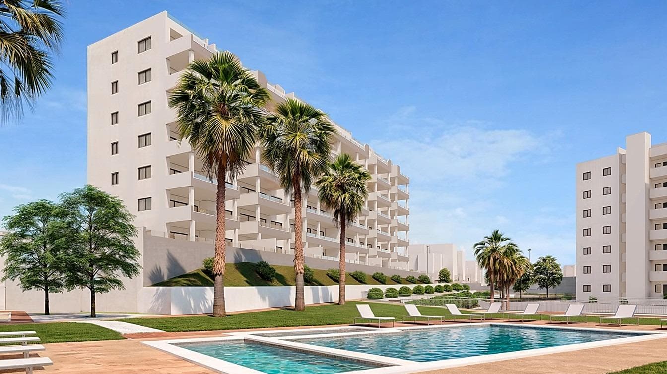 New Residential Development in San Miguel de Salinas&#13;&#13;Exclusive Apartments in a Unique Natural Environment&#13;Discover this new development in San Miguel de Salinas, an exclusive residential complex made up of 5 blocks of flats with spacious communal areas, designed to offer comfort and quality of life.&#13;&#13;This gated complex has a spectacular communal garden of almost 10,000 m², distributed over three levels and integrated with three communal swimming pools, surrounded by natural lawns and a carefully selected range of trees and plants.&#13;&#13;The homes have been designed to take advantage of natural light and unobstructed views, offering an ideal option both as a second home and for year-round living.&#13;&#13;Types of homes available&#13;In this exclusive residential complex, you can choose between:&#13;&#13;Ground floors with large private gardens.&#13;Intermediate floors with terraces of more than 20 m².&#13;Penthouses with terraces and private rooftop solarium.&#13;Currently available is Block 1, comprising 42 homes with excellent value for money.&#13;&#13;First Class Quality and Equipment&#13;All homes come fully equipped, including:&#13;&#13;Electrical appliances included in the kitchen.&#13;Fully equipped bathrooms, with furniture, screens and LED lighting system.&#13;Complete installation of ducted air conditioning.&#13;Parking space and storage room included in the price.&#13;We also have show flats in another similar project, so that you can see the quality of the finishes before delivery.&#13;&#13;Strategic Location on the Costa Blanca&#13;San Miguel de Salinas is a charming town in the Vega Baja del Segura region, just a few minutes from the best beaches and golf courses on the Costa Blanca. Surrounded by a privileged natural environment, the municipality offers a peaceful atmosphere and all essential services such as supermarkets, restaurants, health centres and schools.&#13;&#13;Distances to the Main Points of Interest&#13;Las Colinas and Campoamor Golf Courses - 7 km.&#13;Beaches of Orihuela Costa and Torrevieja - 10 km.&#13;Zenia Boulevard Shopping Centre - 9 km.&#13;Alicante Airport - 50 km.&#13;Murcia-Corvera Airport - 55 km.&#13;&#13;Your New Home Awaits in San Miguel de Salinas&#13;Whether you are looking for an investment on the Costa Blanca or a home to enjoy all year round, this development offers a perfect combination of luxury, comfort and unbeatable location.&#13;&#13;Contact us today for more information and to arrange a viewing.&#13;