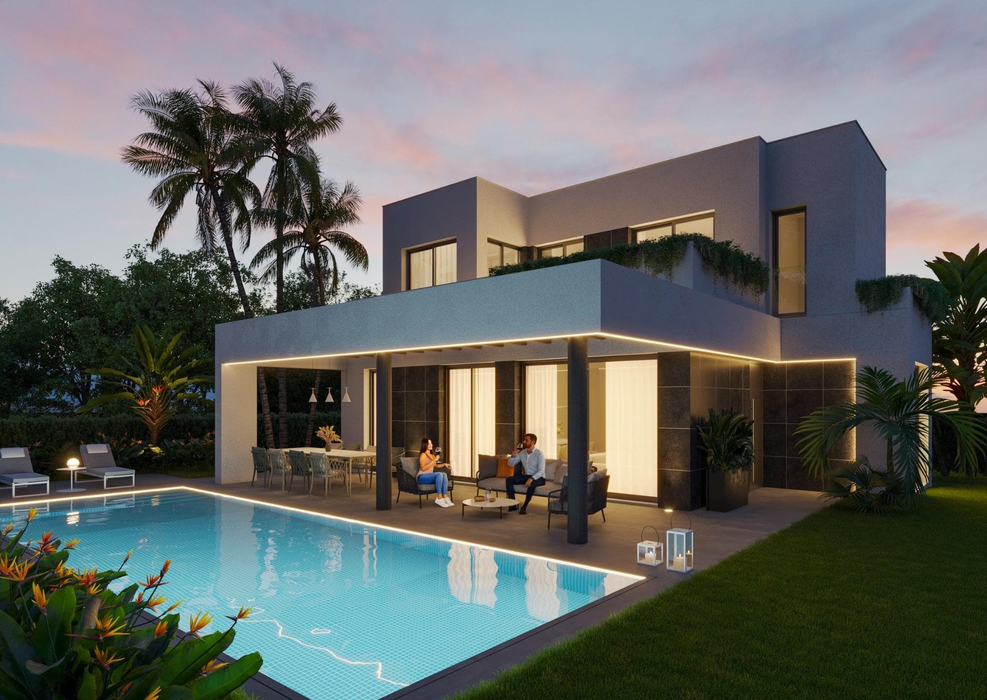 New Villas in Finestrat - Luxury, Nature and Sea ViewsExclusive Residential in Sierra Cortina, Benidorm-FinestratDiscover this new luxury residential development in Sierra Cortina, Finestrat, one of the most exclusive areas of the Costa Blanca. This development offers 30 villas of avant-garde design, with options of semi-detached and detached villas, all of them with spectacular sea and mountain views.Located in a peaceful setting, yet close to all amenities, this development is ideal for those seeking privacy, comfort and access to Benidorm's best beaches and services.Modern Design and Spacious LivingThe villas have been designed in a contemporary style, optimising natural light and panoramic views. You will be able to choose from various models with options from 2 to 4 bedrooms, and some designs include basement with English patio, allowing the possibility of adding additional bedrooms.Each home features:2 floors with private terraces with sea views.Private swimming pool and garden for your enjoyment.Garage on the plot, with space for your vehicle.Open concept kitchen integrated into the living room.Fitted wardrobes and storage space.Utility room for convenience.Privileged location on the Costa BlancaThis exclusive residential is located in Sierra Cortina, one of the most prestigious areas of the Costa Blanca, surrounded by nature and with access to first class services.Only 3 km from the sea, this development is located next to two golf courses and close to the Terra Mitica theme park and the luxury hotel Asia Gardens. It also has fast connections to the main roads and airports in the region.Distances to Main Points of InterestBenidorm Beaches - 3 km.Villaitana and Sierra Cortina Golf Courses - 2 km.La Marina Shopping Centre - 2 km.Terra Mitica Theme Park - 1.5 km.Alicante Airport - 40 km.Live in an Exclusive Area with All AmenitiesFinestrat is a charming municipality in the Marina Baixa, located just a few minutes from Benidorm. Its combination of mountain and sea, together with its modern infrastructure, make it an unbeatable location to live or invest.Don't miss the opportunity to acquire a brand new villa in this privileged location. Contact us today for more information and to arrange a viewing.