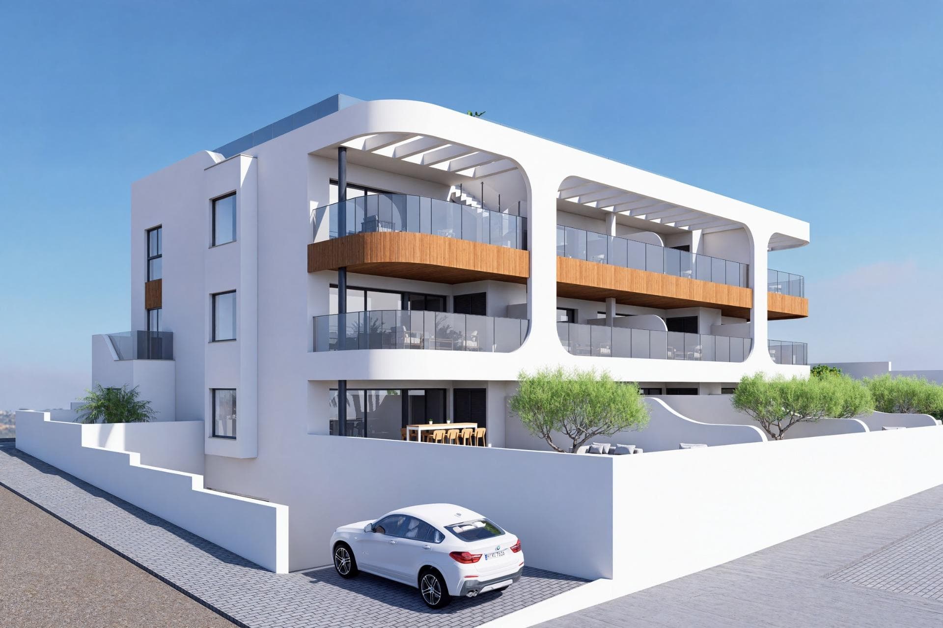 New Build Apartments in Benijófar - Design, Comfort and Privileged Location&#13;&#13;Exclusive Homes in a High Growth Area&#13;Located at the entrance of Benijófar, in one of the fastest developing areas of the Costa Blanca South, these flats combine contemporary architecture, high quality materials and a strategic location.&#13;&#13;This development is perfect both for those looking for a modern and functional home and for those who wish to make a secure investment in an area with great potential.&#13;&#13;Modern Design and Maximum Comfort&#13;Each flat has been designed to offer a spacious and bright environment, with first class finishes and an avant-garde style. The flats have:&#13;&#13;3 bedrooms and 2 bathrooms with high quality materials.&#13;Spacious living-dining room with an innovative layout.&#13;Open concept kitchen, fully equipped with wall and base units.&#13;Swivel TV cabinet and seating window, an exclusive space to enjoy the views.&#13;Access to the spectacular rooftop communal area with swimming pool and solarium, ideal for relaxing.&#13;In addition, each property includes:&#13;&#13;Pre-installation of air conditioning and ducted heating.&#13;Exterior carpentry with thermal break and double glazing.&#13;Domestic hot water production by means of aerothermal heating.&#13;Security entrance door for peace of mind.&#13;Parking space and storage room in basement, with lift access to the roof terrace.&#13;&#13;Benijófar: A Charming Village with All the Comforts&#13;Benijófar is a town with a perfect combination of tradition and modernity. Its church, local shops, supermarkets, pharmacies and restaurants create a cosy atmosphere all year round. In addition, nature lovers can enjoy its natural park, perfect for walking and exploring.&#13;&#13;Its strategic location allows easy access to:&#13;&#13;Guardamar del Segura beaches - 8 km.&#13;La Finca and La Marquesa Golf Courses - 6 km.&#13;Rojales and Torrevieja water parks - 4 km and 12 km.&#13;Zenia Boulevard Shopping Centre - 17 km.&#13;Alicante Airport - 35 km.&#13;&#13;Your New Home on the Costa Blanca Awaits&#13;Enjoy the luxury, comfort and excellent location of these modern flats in Benijófar. Don't miss this opportunity and contact us today to arrange a viewing and discover your future home on the Costa Blanca.&#13;