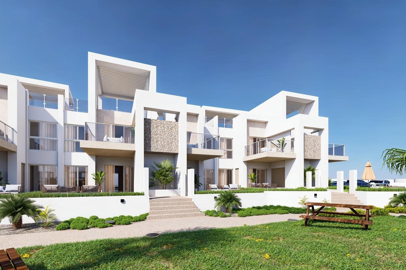 Exclusive New Build Properties in Lo Marabú, Ciudad Quesada&#13;&#13;Modern Design and Maximum Comfort in a Mediterranean Setting&#13;Discover this spectacular residential complex in Lo Marabú, Ciudad Quesada, comprising 80 2 and 3 bedroom homes with 2 bathrooms. Designed with a modern and efficient approach, these properties offer spacious terraces, cross ventilation and high quality finishes to maximise comfort and energy efficiency.&#13;&#13;The ground floor properties have private gardens, while the top floor properties have private solariums with pre-installation for a Jacuzzi and outdoor shower. In addition, the development has communal swimming pools surrounded by gardens, creating a perfect environment for relaxation and conviviality.&#13;&#13;High Quality Features for an Exclusive Lifestyle&#13;Each home has been designed to offer maximum comfort, with top quality materials and a contemporary design:&#13;&#13;Large sliding aluminium windows with thermal break.&#13;Motorised blinds for greater comfort.&#13;Climalit 4+4/14/4/4+4 glazing for thermal and acoustic insulation.&#13;Armoured front door with security lock.&#13;Fully fitted kitchens with electrical appliances included.&#13;Bathrooms with furniture, mirrors and shower screens.&#13;150L aerothermal system for hot water.&#13;Complete installation of ducted air conditioning (hot/cold).&#13;Lighting in all rooms already incorporated.&#13;Parking space included.&#13;&#13;Thanks to its double façade design, the homes offer natural cross ventilation, providing coolness in summer and reducing energy consumption in air conditioning.&#13;&#13;Privileged location in Ciudad Quesada&#13;Lo Marabú is an exclusive residential area within Ciudad Quesada (Rojales), surrounded by natural spaces and with all services within easy reach. The urbanization is very close to the salt lakes of La Mata and Torrevieja, an ideal environment to enjoy nature and improve your wellbeing.&#13;&#13;From your new home, you will have quick access to the main points of interest in the area:&#13;&#13;Guardamar del Segura and Torrevieja beaches - 10 km (15 minutes by car).&#13;Alicante-Elche Airport (ALC) - 38 km (35 minutes by car).&#13;Murcia-Corvera Airport (RMU) - 65 km (50 minutes drive).&#13;Prestigious golf courses - Less than 5 km.&#13;Shopping centres and restaurants - Just a few minutes away.&#13;Quick access to the AP-7 and N-332 highways, connecting to the whole of the Costa Blanca.&#13;&#13;A Perfect Home for Enjoying the Mediterranean&#13;With their combination of modern design, strategic location and exceptional natural surroundings, these homes in Lo Marabu are ideal for permanent residence, holiday home or investment property.&#13;&#13;Don't miss out on this unique opportunity. Contact us today for more information or to arrange a viewing of your future home in Ciudad Quesada.&#13;